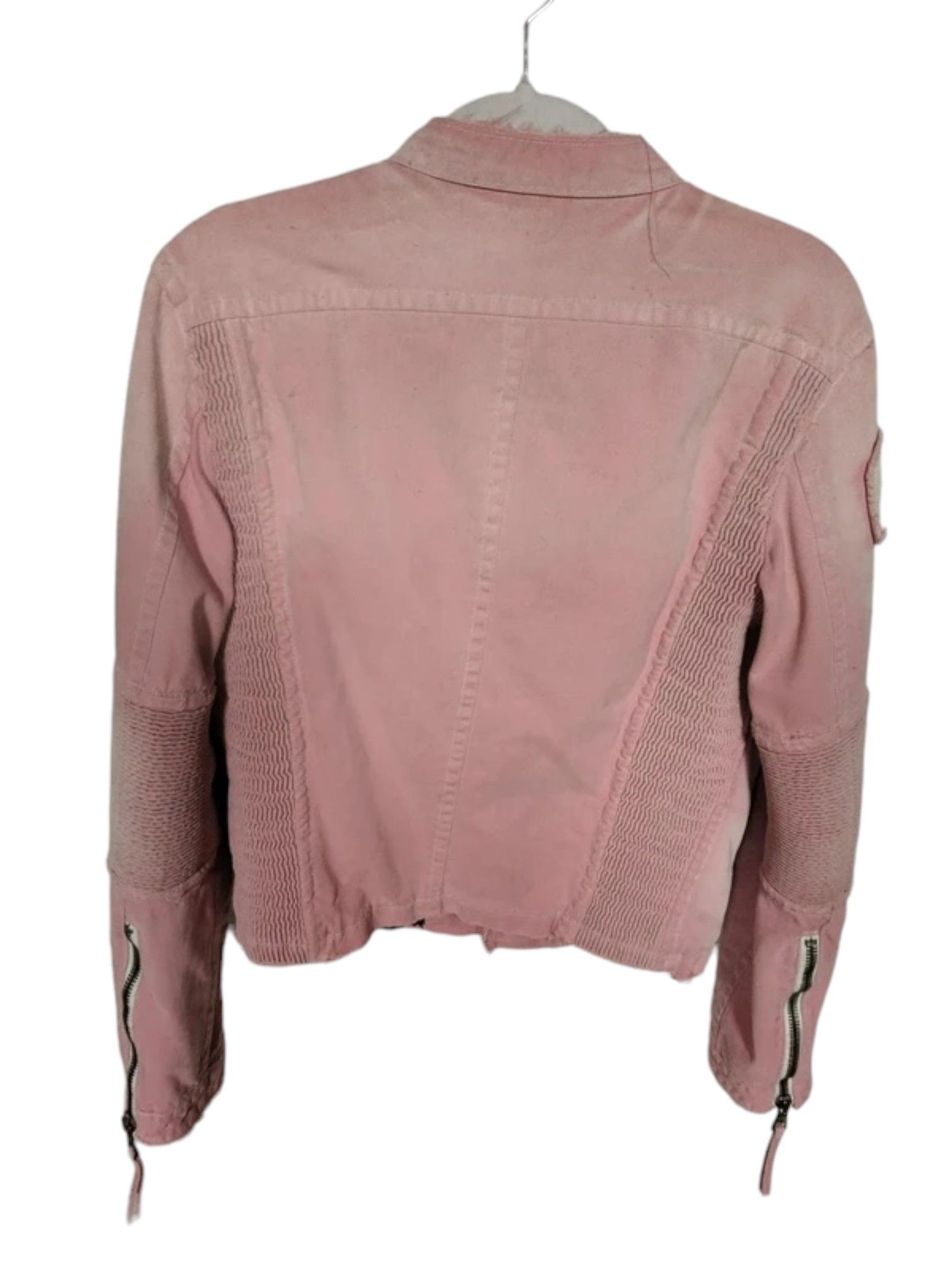 Dsquared2 Dsquared² Distressed Pink Moto Jacket with 1964 Patch Size US S / EU 44-46 / 1 - 2 Thumbnail