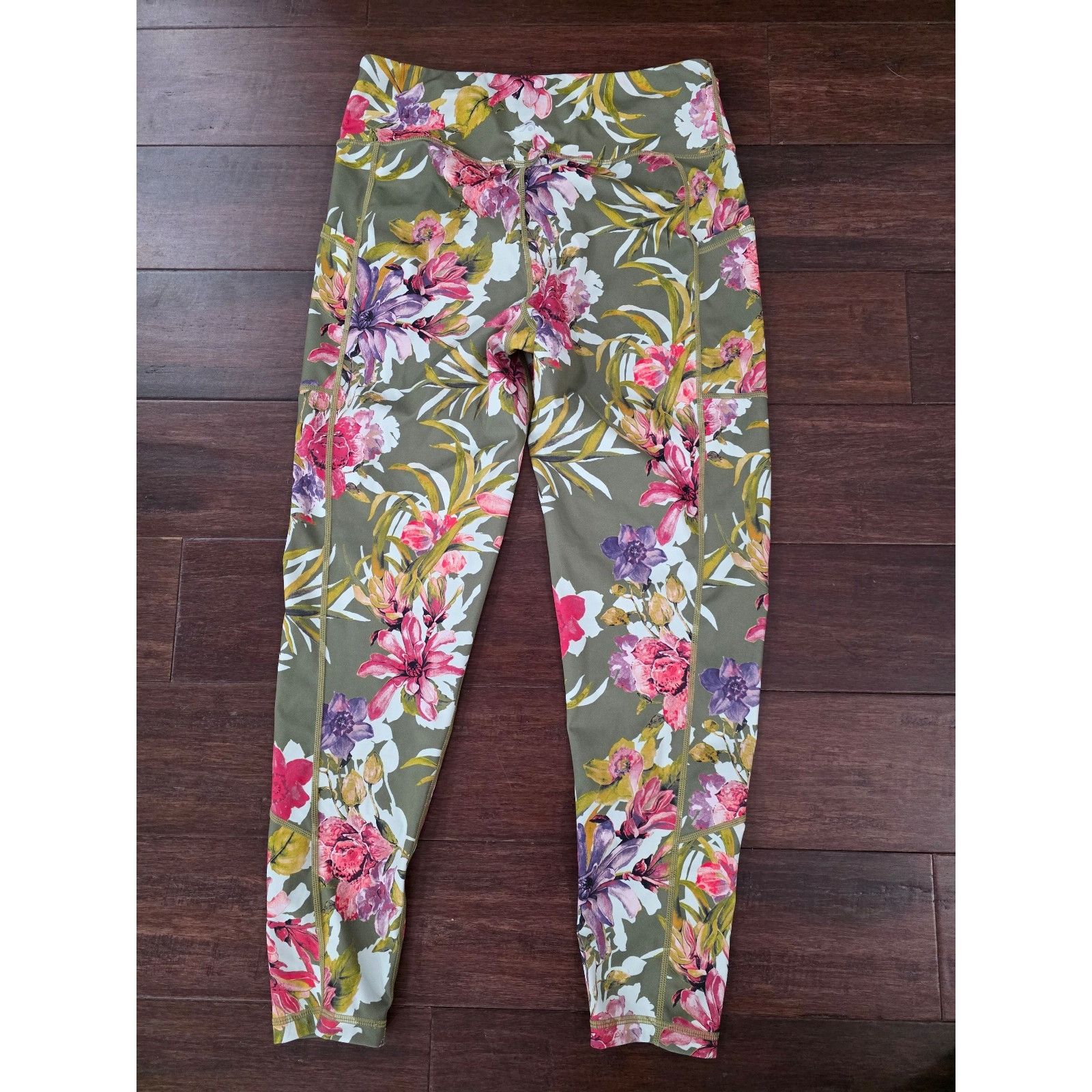 Other ID Ideology Women's Tropical Side Pocket 7/8 Leggings Pink S Size 30" / US 8 / IT 44 - 4 Thumbnail