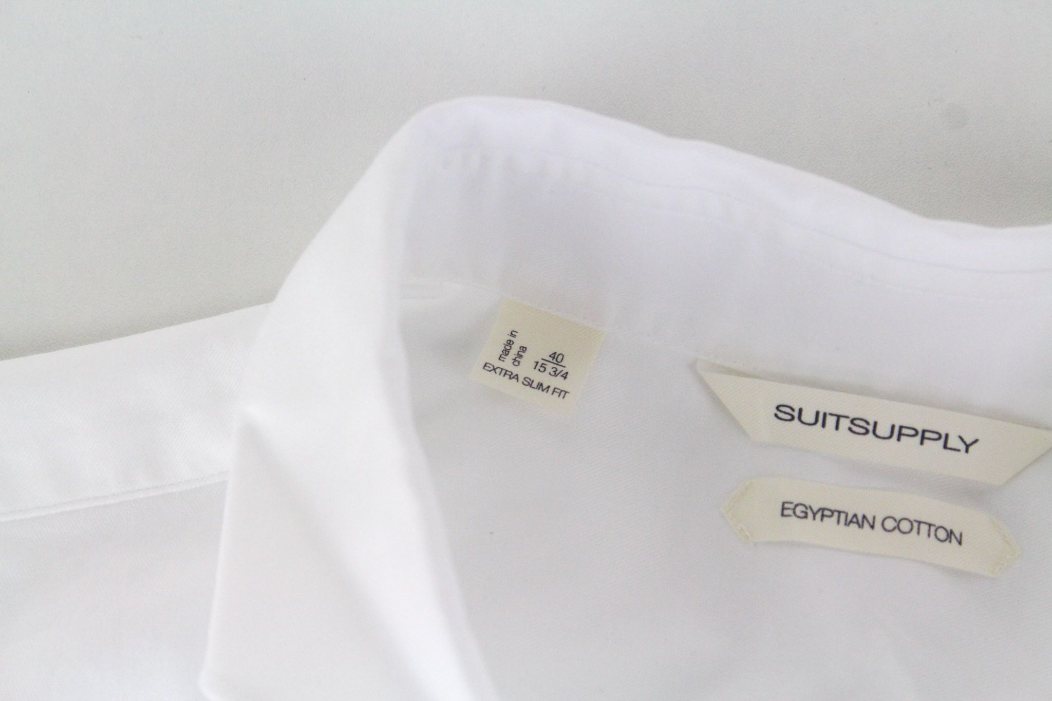 Suitsupply 40/15 3/4 Extra Slim White Cotton Cutaway Twill 72369 Size 40R - 5 Thumbnail
