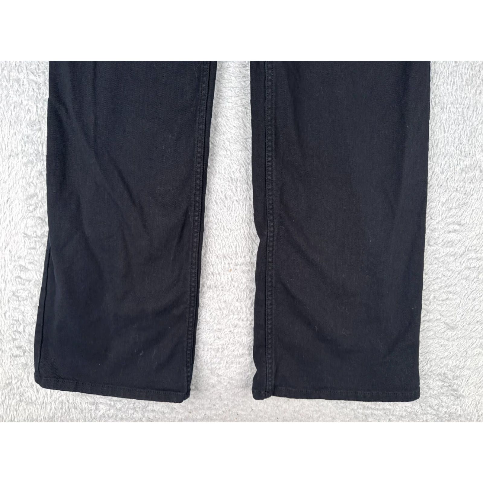 Vintage Divided Jeans Womens 2 Black Denim Wide Leg High Rise Cotton Blend Zip Fly 24x30 Size 26" / US 2 / IT 38 - 2 Thumbnail