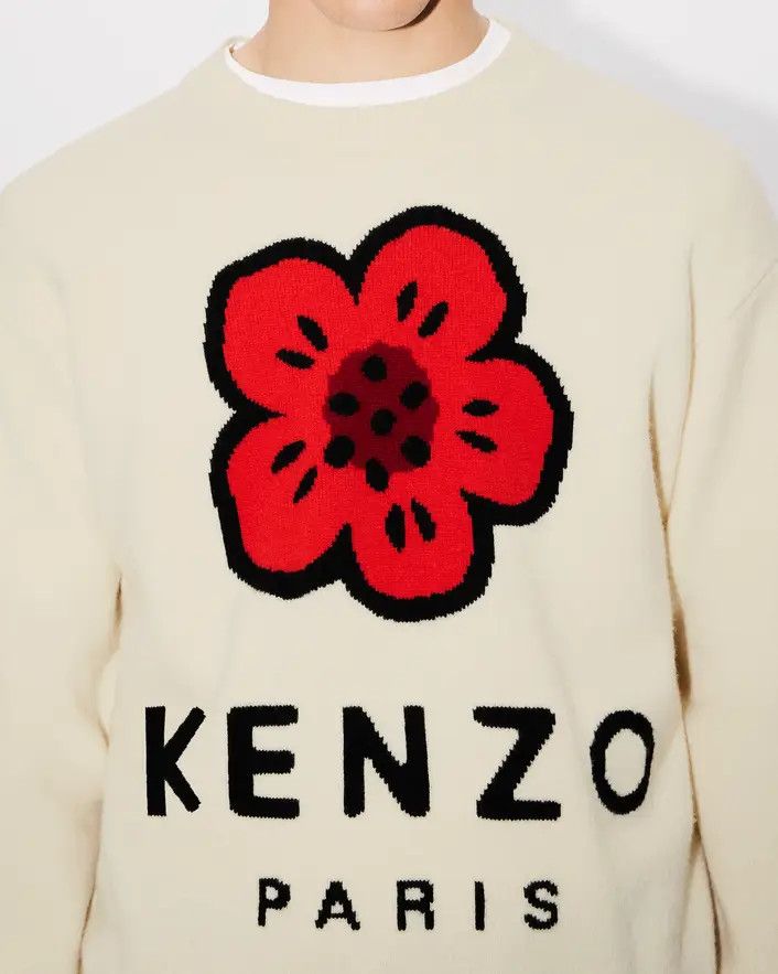 Kenzo o1s22i1n0125 Boke Flower Wool Sweater in Off White Size US S / EU 44-46 / 1 - 6 Thumbnail