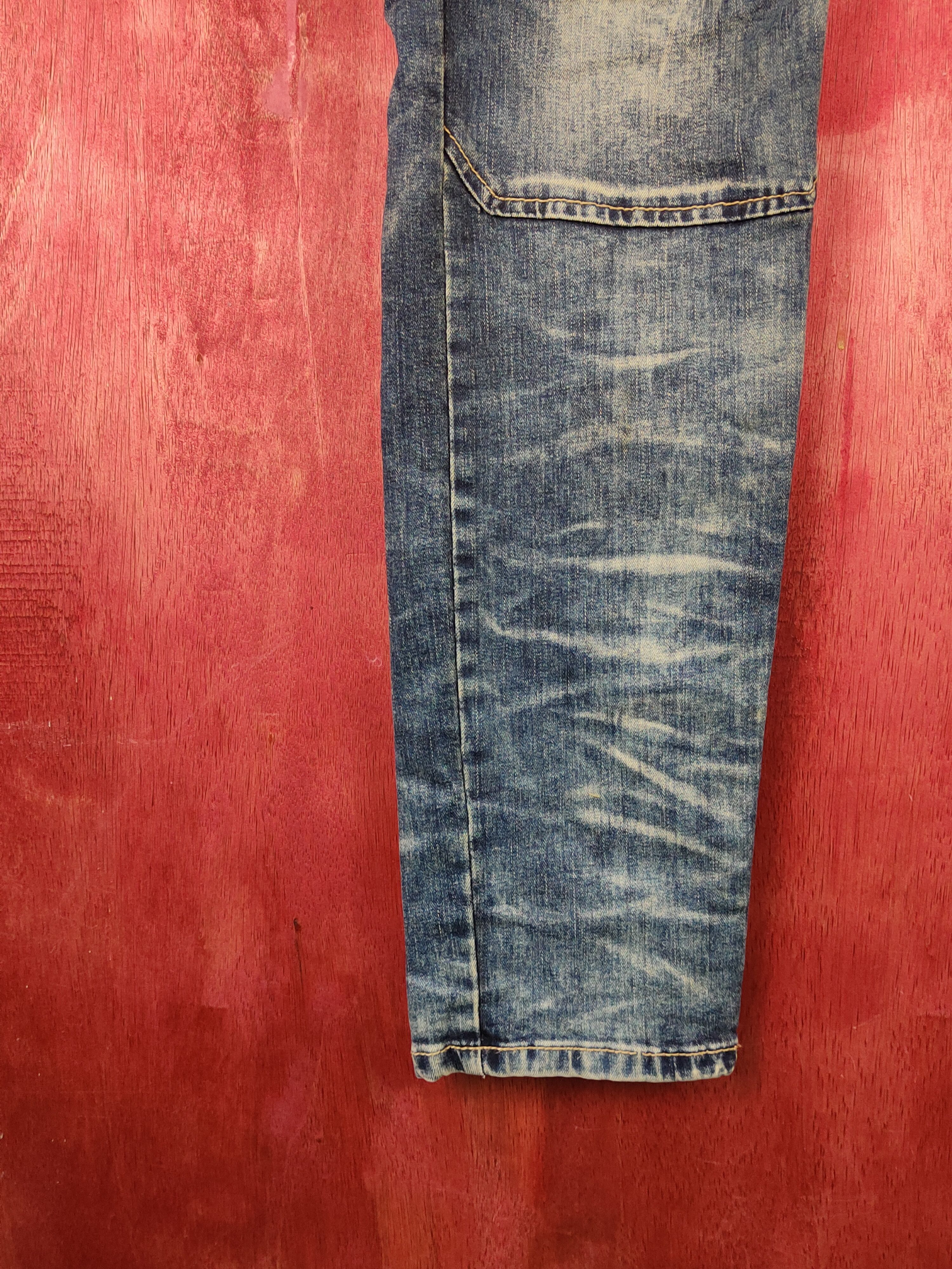 Japanese Brand Victorious bikers Distressed Ripped Skinny Jeans #S2309 Size US 34 / EU 50 - 4 Thumbnail