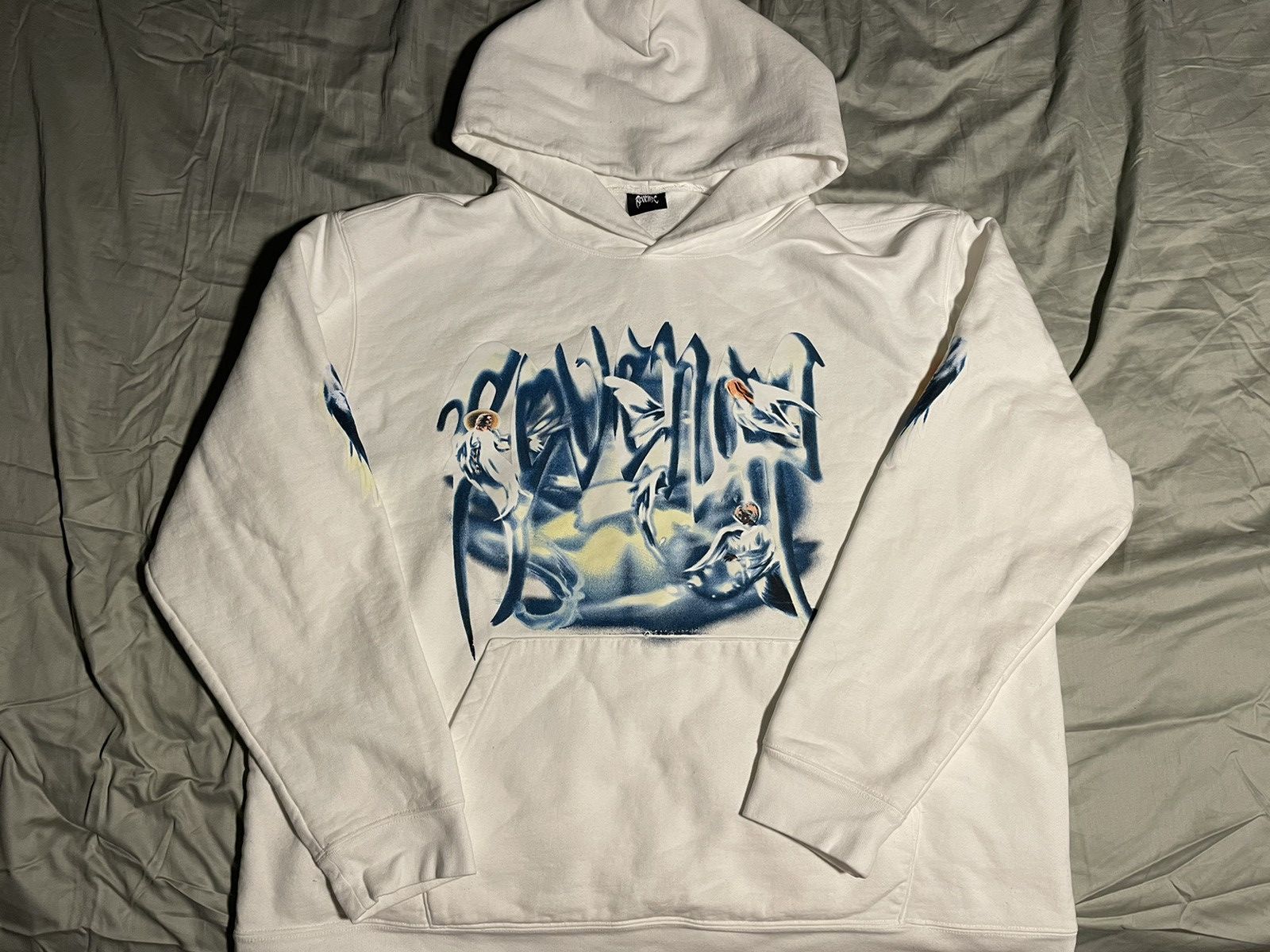 image of Revenge Angel Arch Logo Hoodie - arge in White, Men's (Size 2XL)