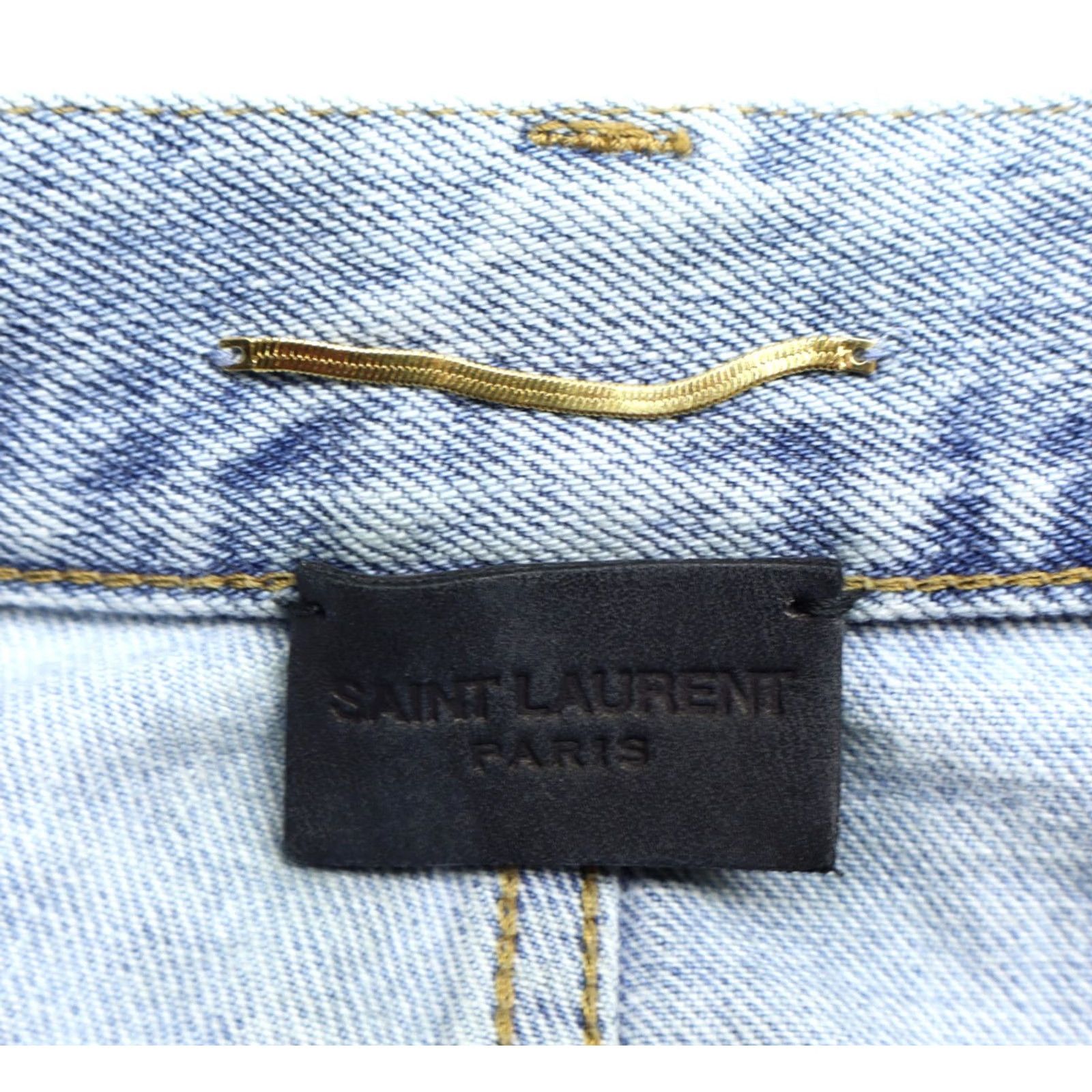 Yves Saint Laurent Saint Laurent Jeans Women's High Rise Straight Leg 28" Inseam 28" 80s Theme Blue 100% Cotton Button Zip Vintage: No Size ONE SIZE - 7 Thumbnail