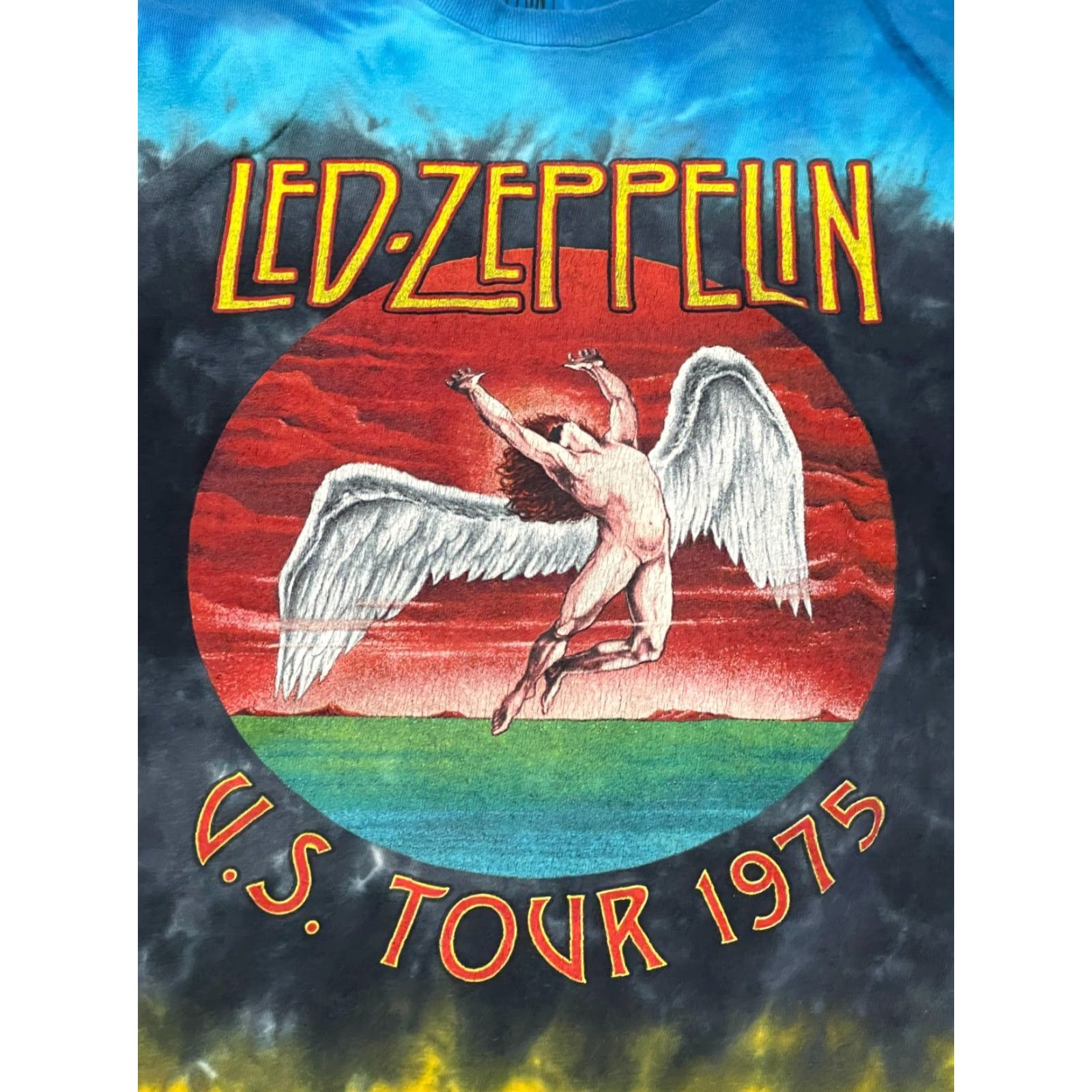Vintage LEDZEPPELIN Shirt Mens Large Blue Yellow Tie Dye Graphic Print Short Sleeve Round Neck T-Shirt Size US L / EU 52-54 / 3 - 3 Thumbnail