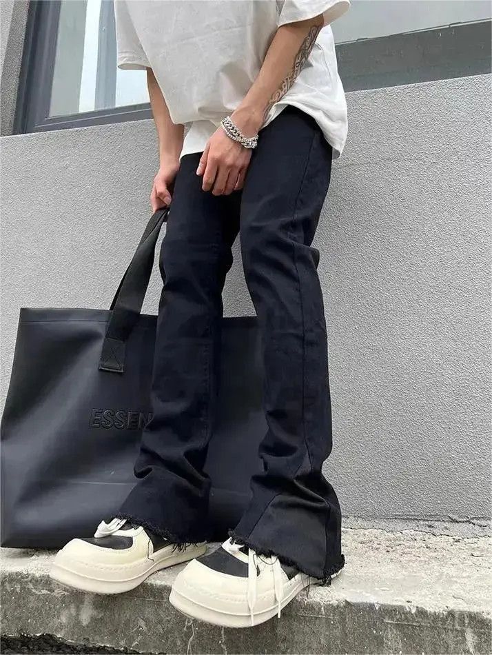 Japanese Brand Straight tube rough edge micro flared jeans Size US 32 / EU 48 - 4 Thumbnail