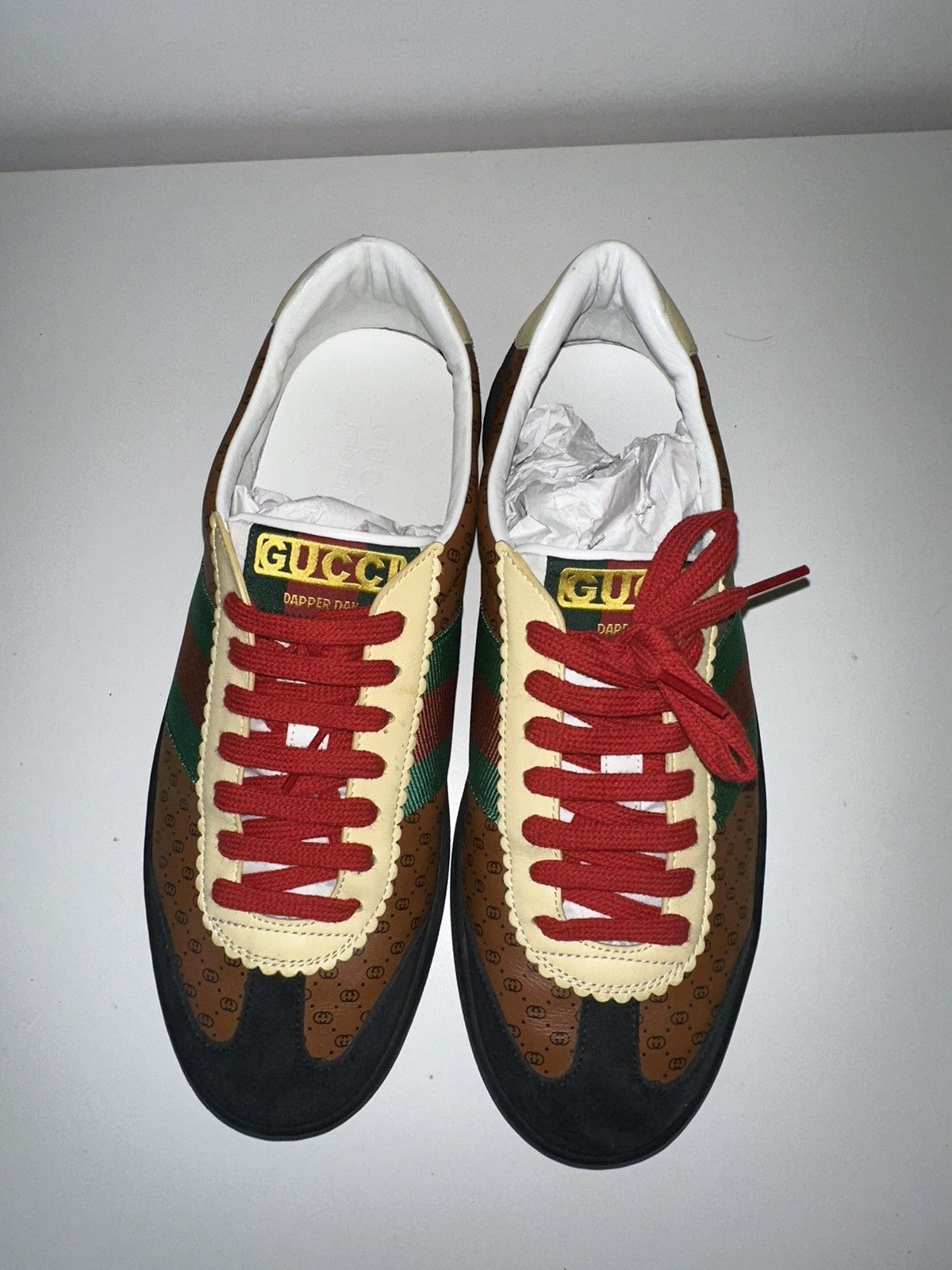Dapper Dan Gucci x Dapper Dan G74 GG Signature Sneaker Brown Leather Size US 9 / EU 42 - 2 Thumbnail
