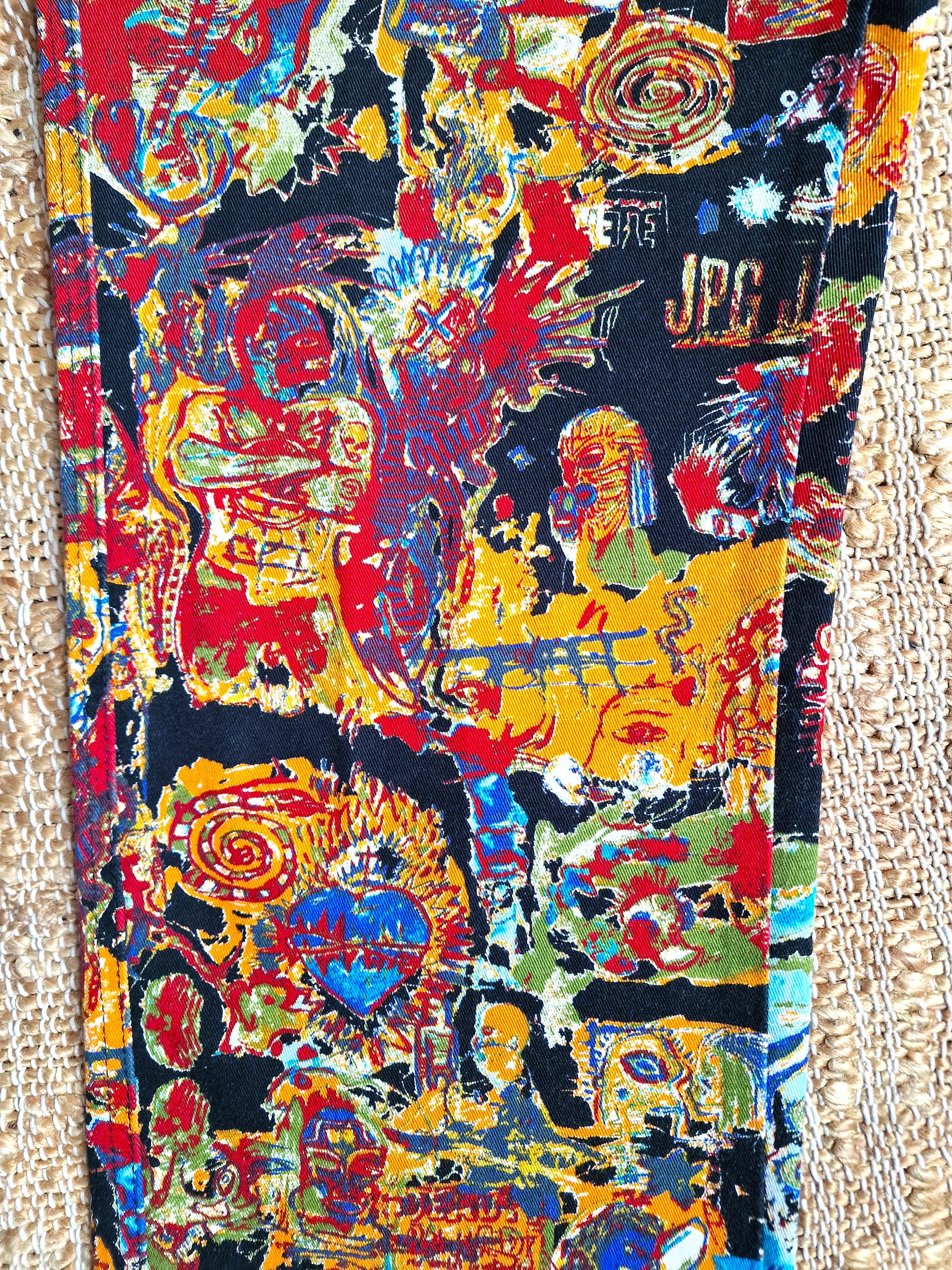 Jean Paul Gaultier Jean Paul Gaultier Basquiat Painting Art Men Pants Trousers Size US 30 / EU 46 - 6 Thumbnail