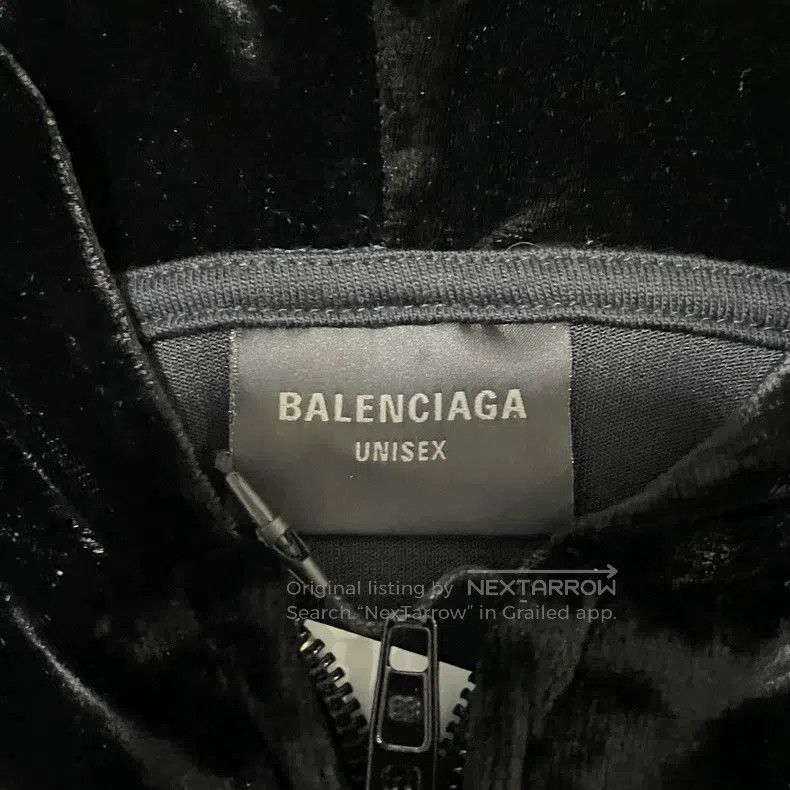 Balenciaga Balenciaga Rhinestone Velvet Zip-Up Hoodie Size US S / EU 44-46 / 1 - 3 Thumbnail