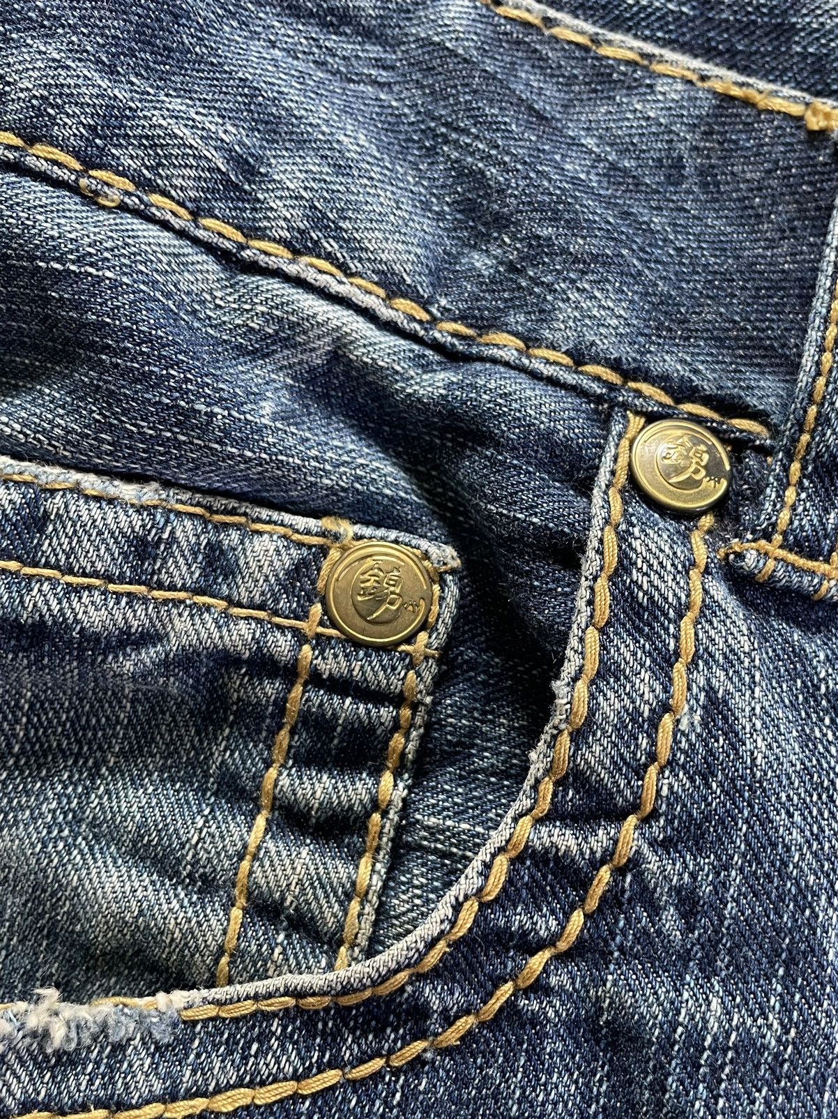 Japanese Brand 🇯🇵Sukajan Jeans Eagle Embroidered Denim Shorts Size US 32 / EU 48 - 5 Thumbnail