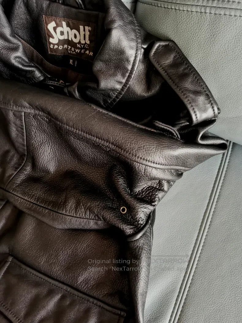 Schott Schott NYC Pure Leather Bomber Jacket Size US L / EU 52-54 / 3 - 5 Thumbnail