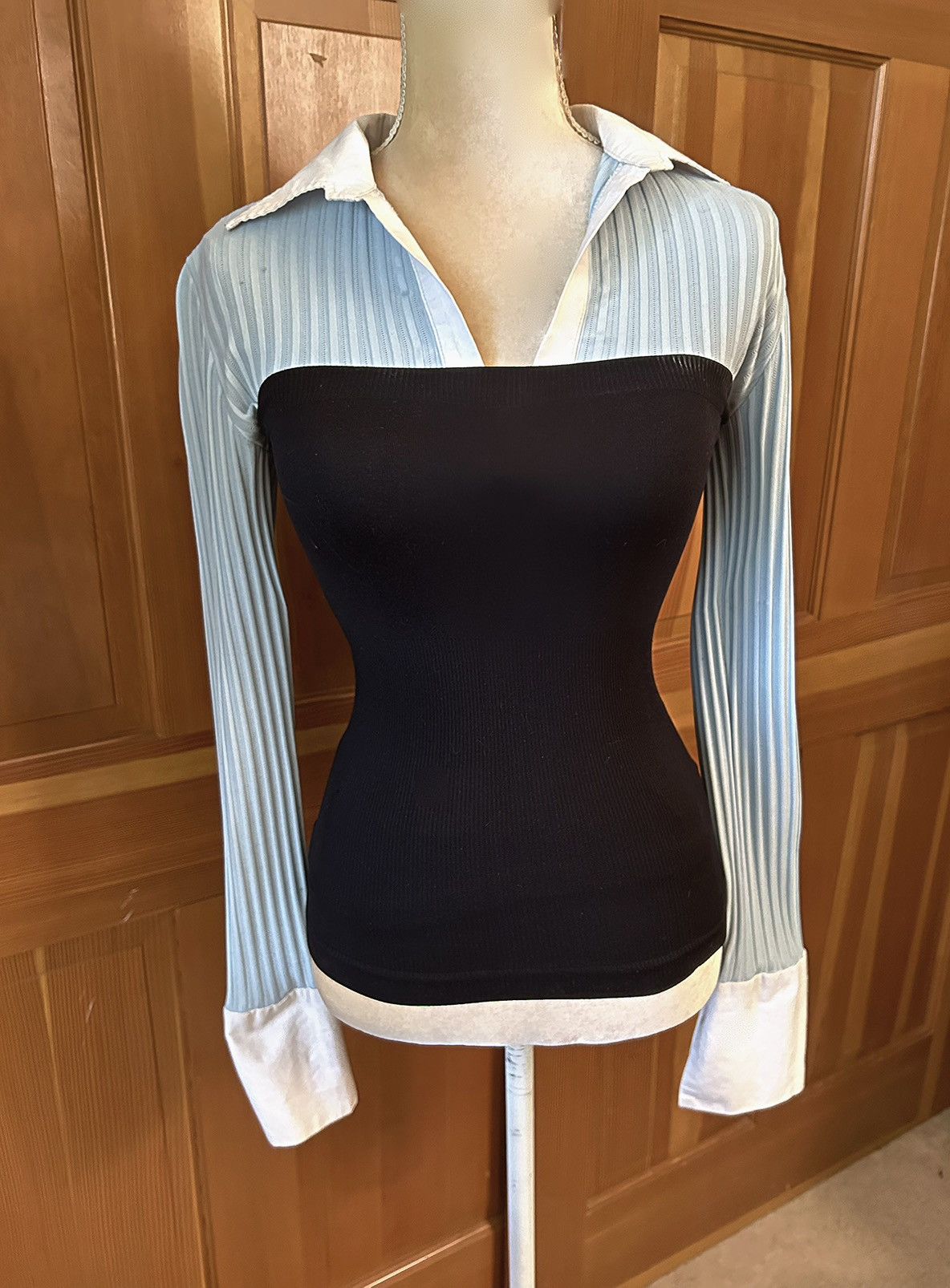 Designer × Other × Vintage Y2K 1990’s Vintage Blue Cuffed and Collar Shirt. Size M / US 6-8 / IT 42-44 - 13 Thumbnail