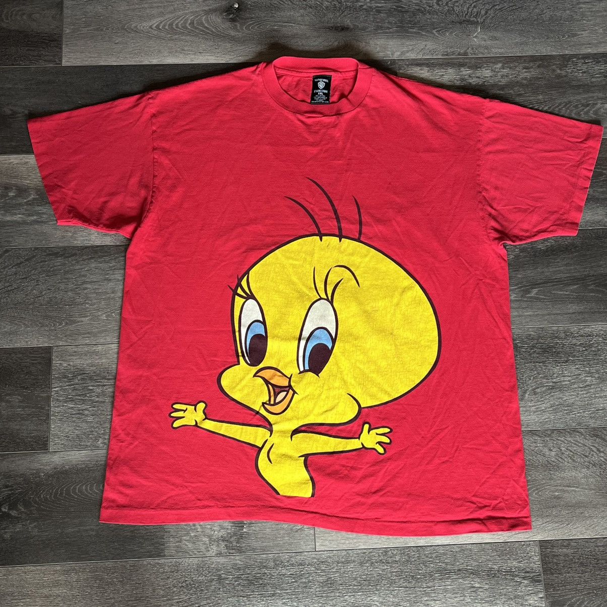 Warner Bros Vintage 1990s Looney Tunes Tweety Bird Graphic Logo T Shirt Size US XXL / EU 58 / 5 - 1 Thumbnail