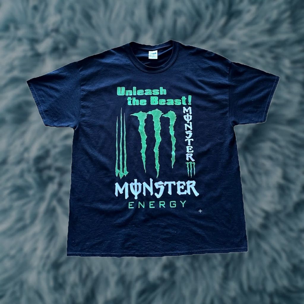 Gildan VINTAGE Monster Energy Fox Racing Unleash The Beast Graphic Tee Black XL T-Shirt Mens Fox Motocross 2000s Y2K Grunge Size US XL / EU 56 / 4 - 1 Thumbnail