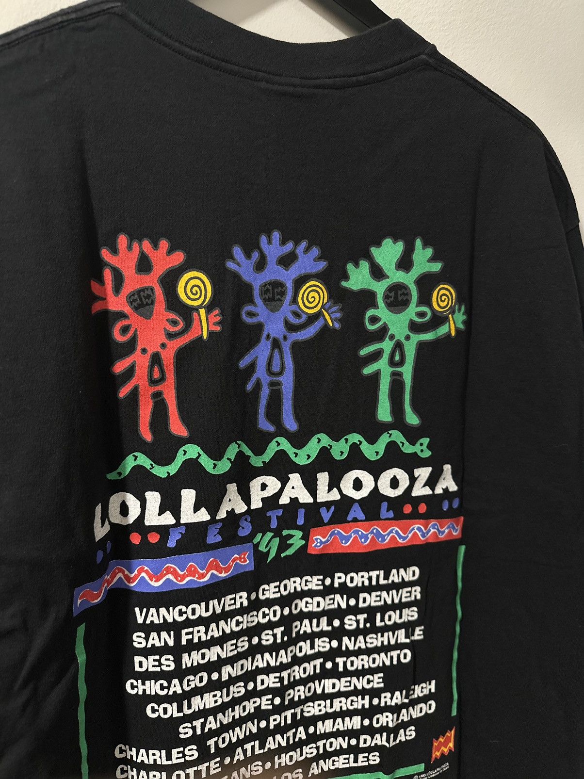 Band Tees × Vintage Lollapalooza Vintage Black 1993 Tour Concert T-Shirt Size US XL / EU 56 / 4 - 5 Thumbnail