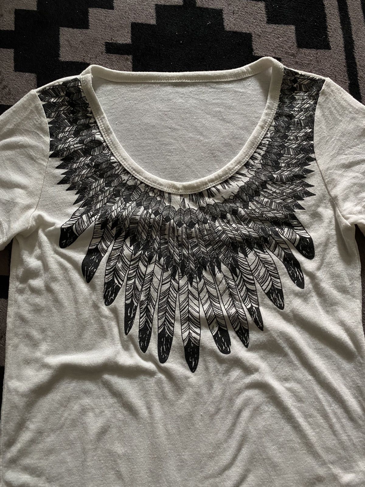 If Six Was Nine × Japanese Brand × Le Grande Bleu (L.G.B.) Unknwn ifsixwasnine style feather tshirt Size US S / EU 44-46 / 1 - 2 Thumbnail