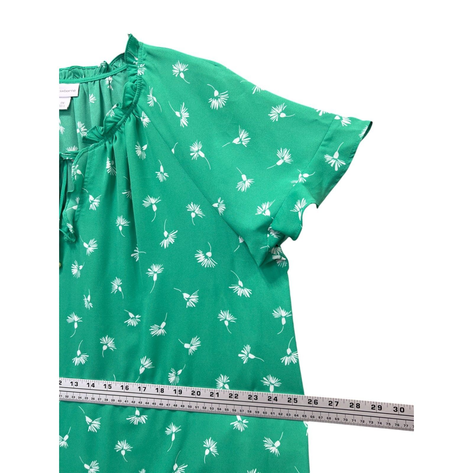 Other Liz Claiborne - Women's Plus Size Short Sleeve Open Neck Bow Size XS / US 0-2 / IT 36-38 - 6 Thumbnail