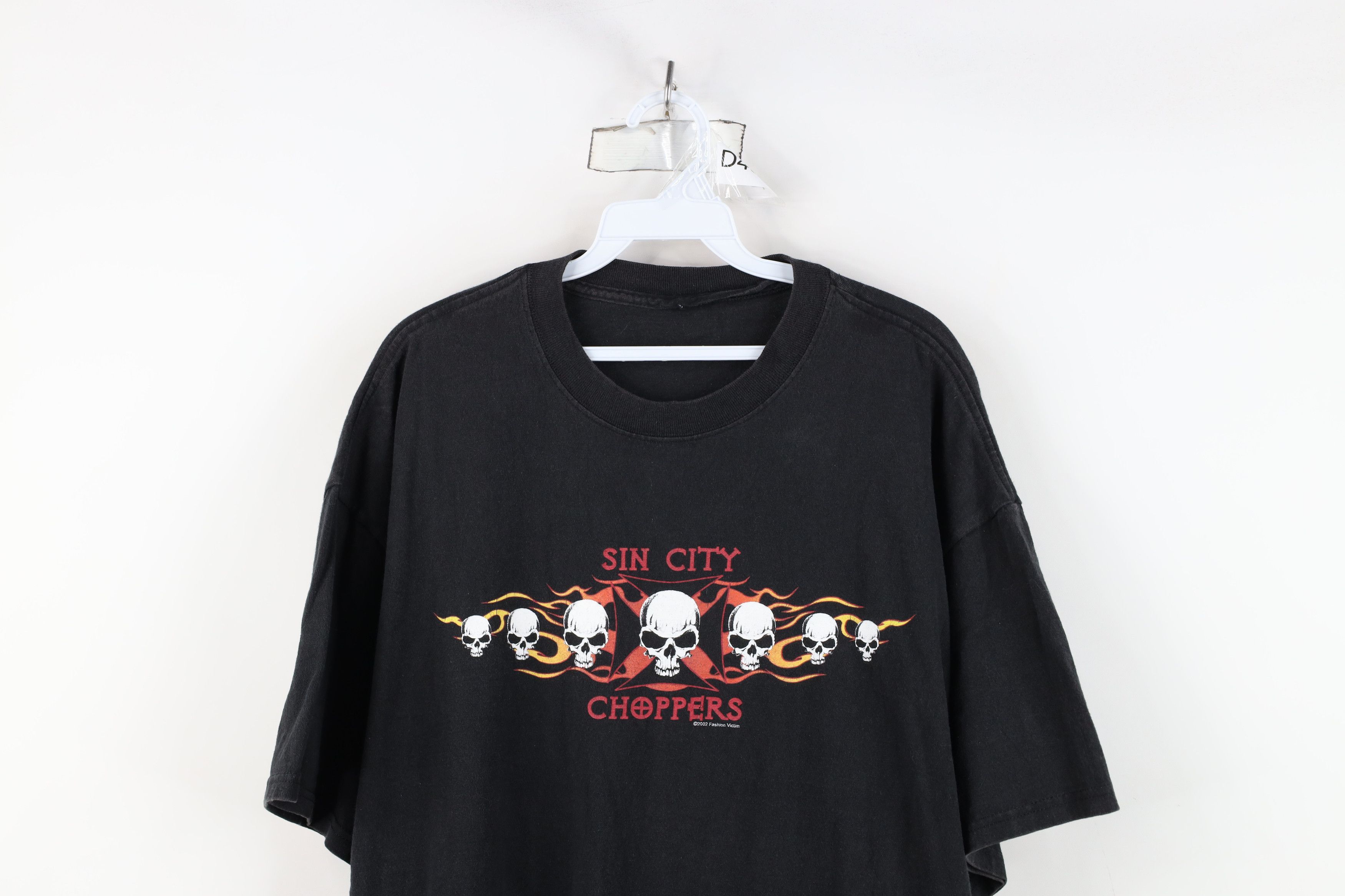 Vintage Vintage Y2K 2002 Fashion Victim Skull Choppers T-Shirt Black Size US XL / EU 56 / 4 - 2 Thumbnail