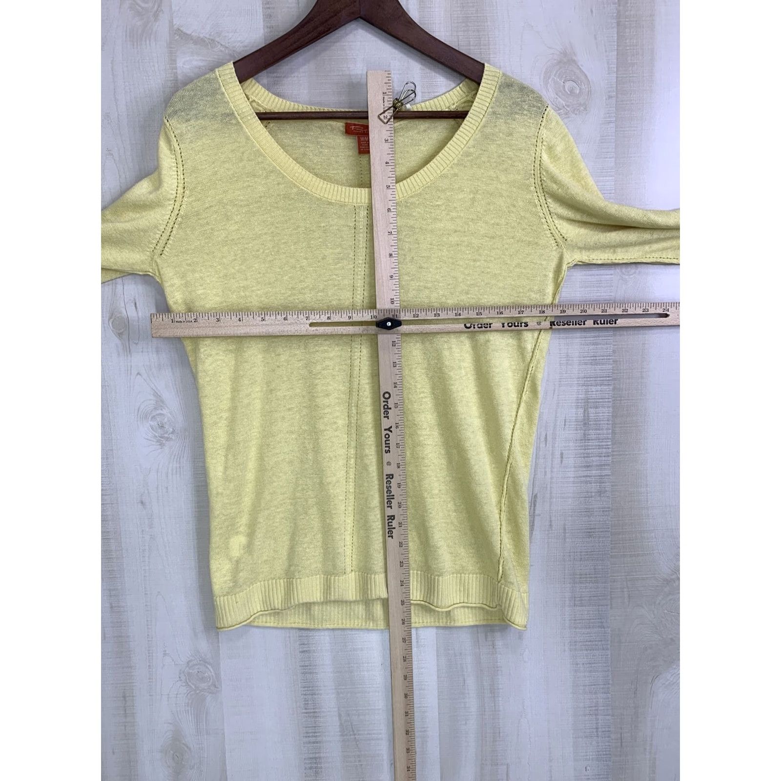 Tommy Bahama VINTAGE Tommy Bahama Relax Yellow Linen Reverse Hem Knit Womens Medium Long Sleeve Size M / US 6-8 / IT 42-44 - 5 Thumbnail