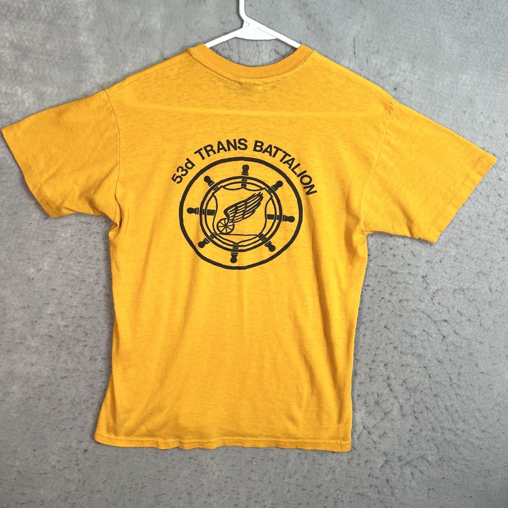 Vintage VINTAGE Siegesrader 53rd Trans Battalion Military T Shirt Adult Mens Medium Yellow 1980s Graphic Tee Mens Size US M / EU 48-50 / 2 - 2 Thumbnail