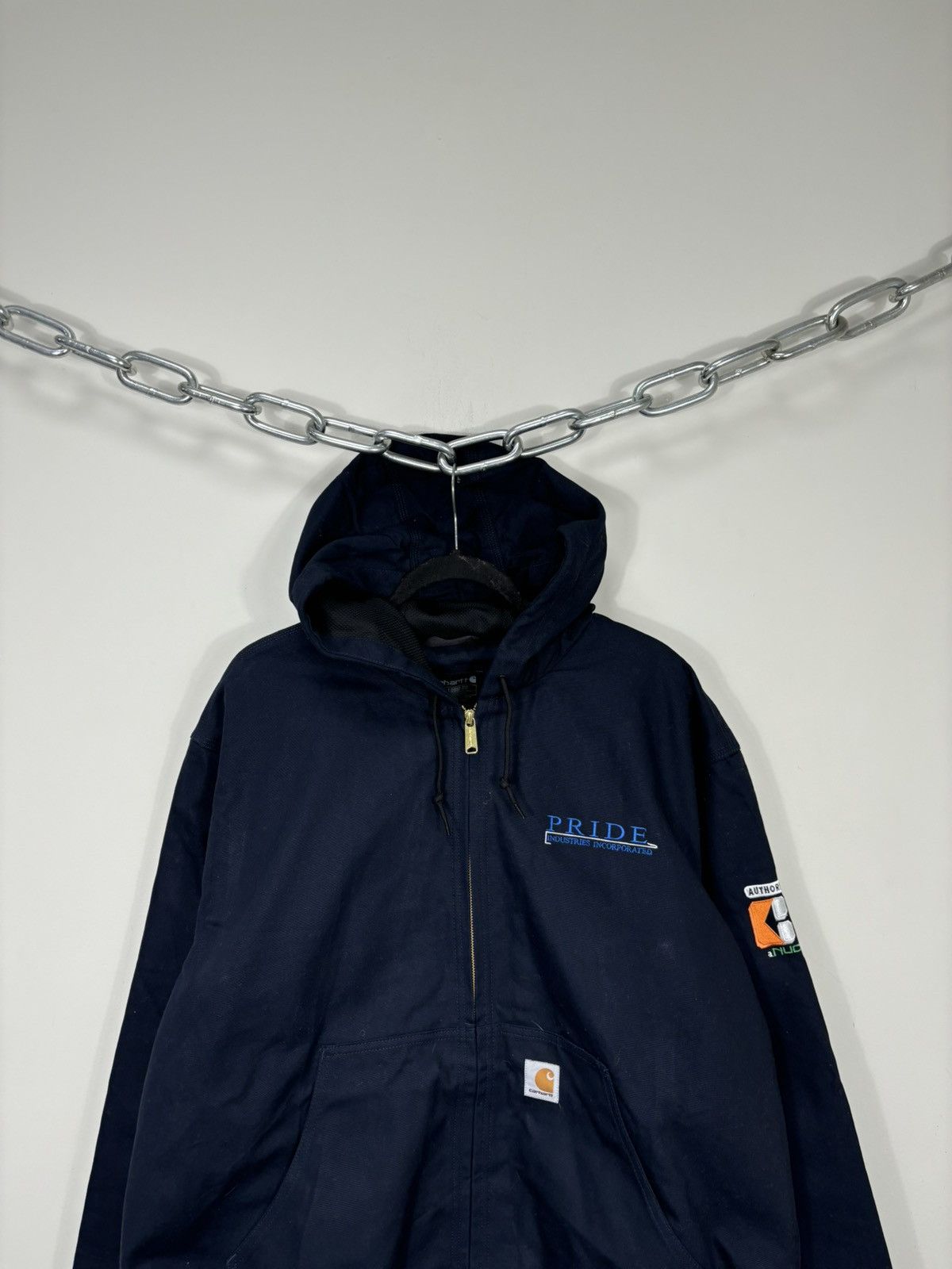 Carhartt Vintage Carhartt J131 USA Navy Hype Hooded Active Jacket Size US XL / EU 56 / 4 - 4 Thumbnail