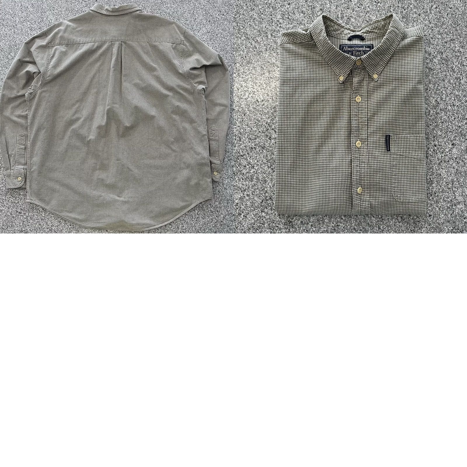 Abercrombie & Fitch VINTAGE Abercrombie & Fitch Shirt Mens XL Green Y2K Button Plaid Beige Size US XL / EU 56 / 4 - 8 Thumbnail