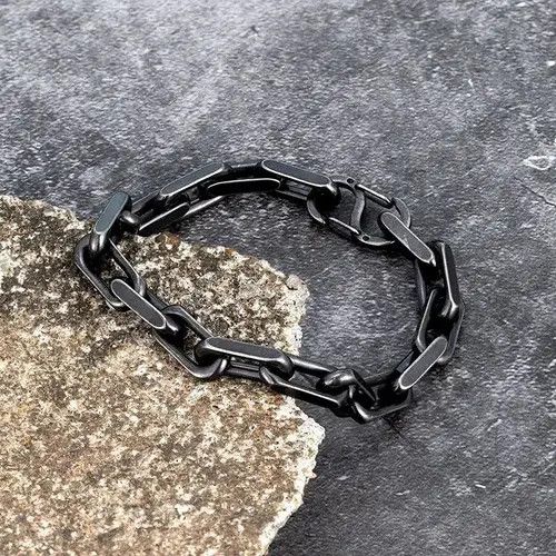 Jewelry 19cm Length Oxidized Black Chain Link Bracelet Size ONE SIZE - 3 Thumbnail
