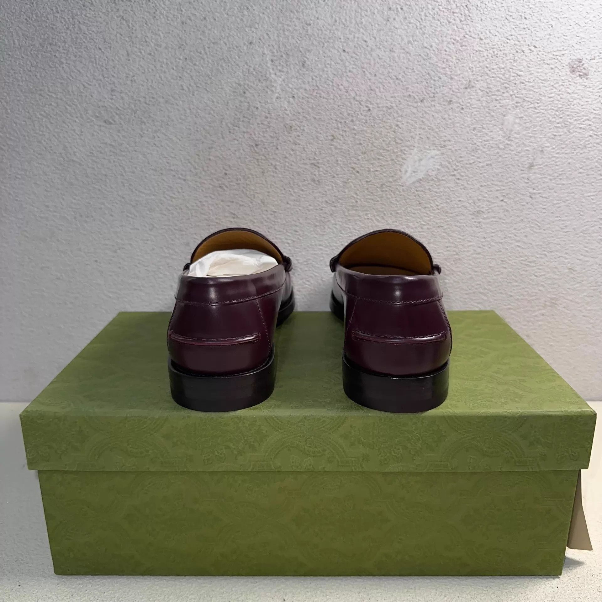 Gucci GUCCI Interlocking Leather Slip-On Sneaker Men's Burgundy 43 Size US 10 / EU 43 - 3 Thumbnail