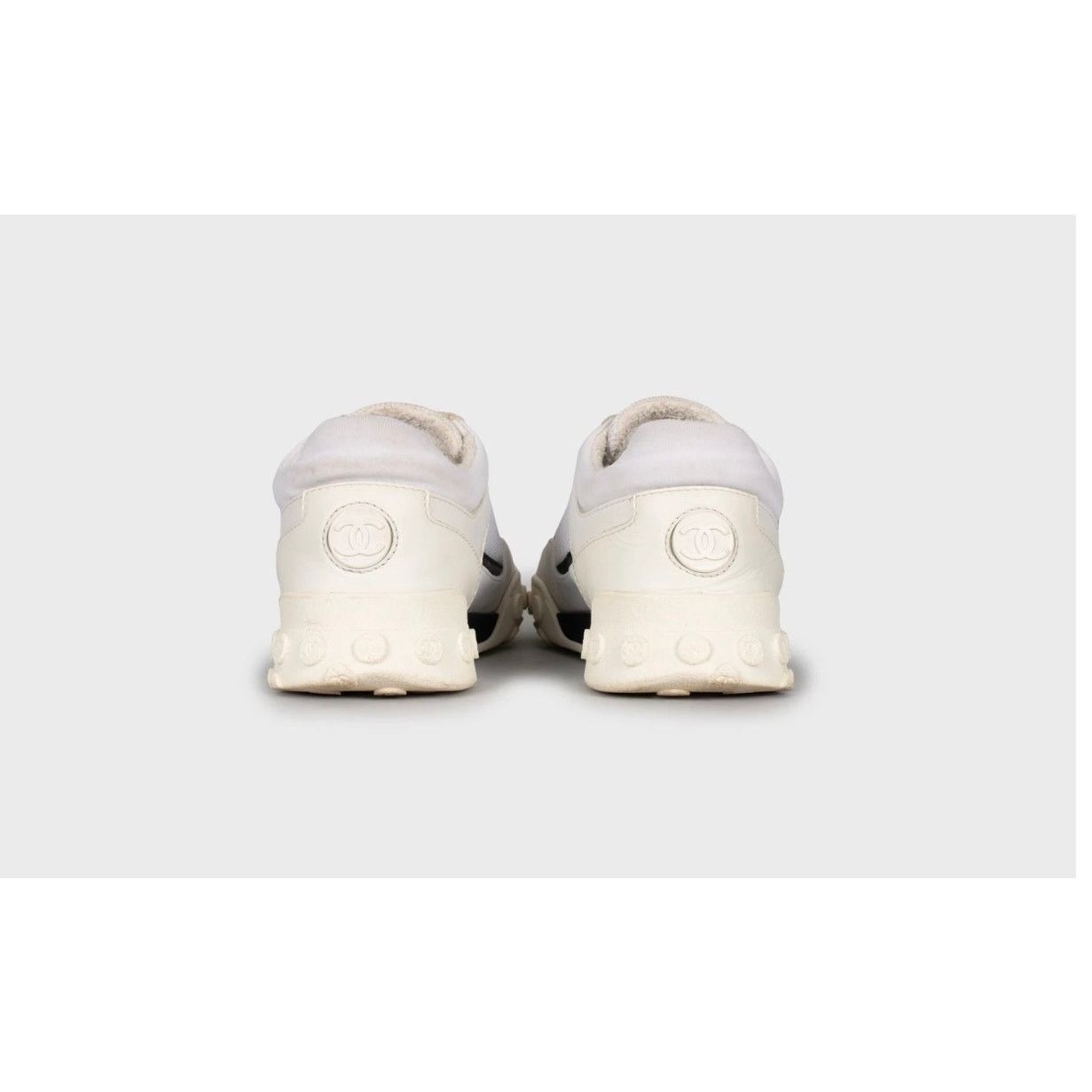 Chanel Chanel White Textile Sneakers - Size 37 Size US 6 / IT 36 - 4 Thumbnail
