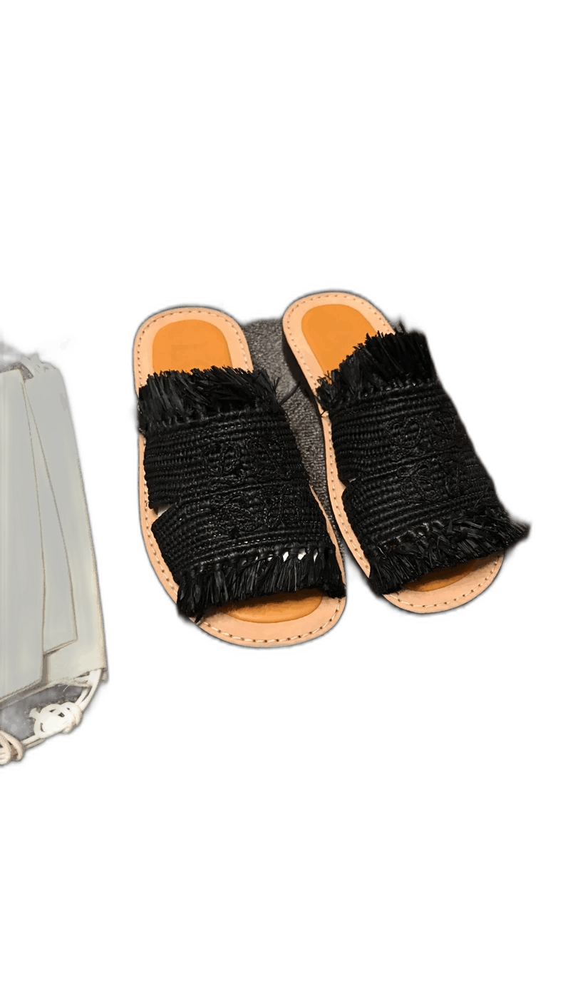 Loewe Loewe Women's Black Woven Slide Sandals Size US 7.5 / EU 40-41 - 1 Thumbnail