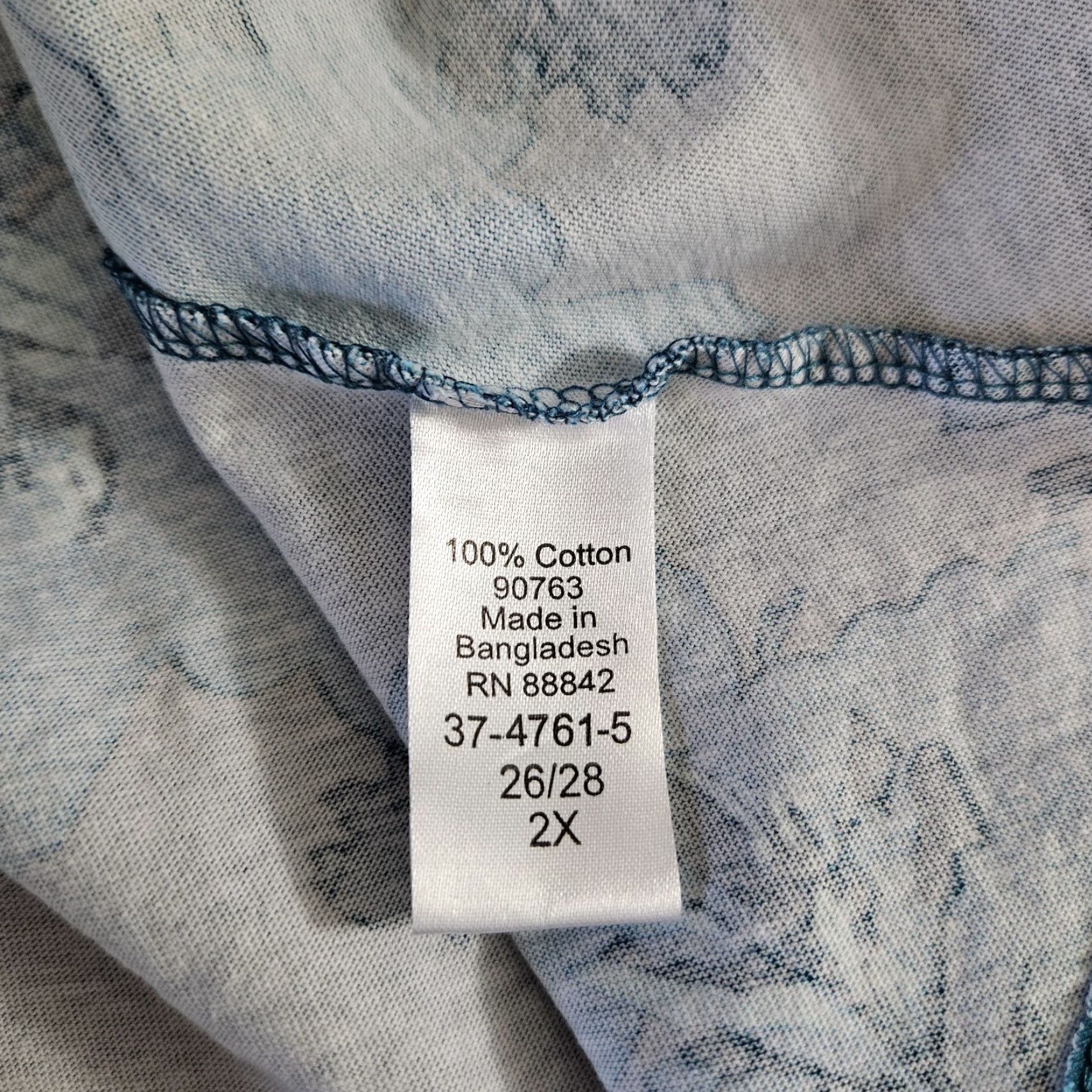 Vintage VINTAGE? No — Wait, Roaman's Womens Top Sz 2X Blue Floral Sharkbite Hem Long Sleeve Cotton Size XXL / US 16-18 / IT 52-54 - 4 Thumbnail