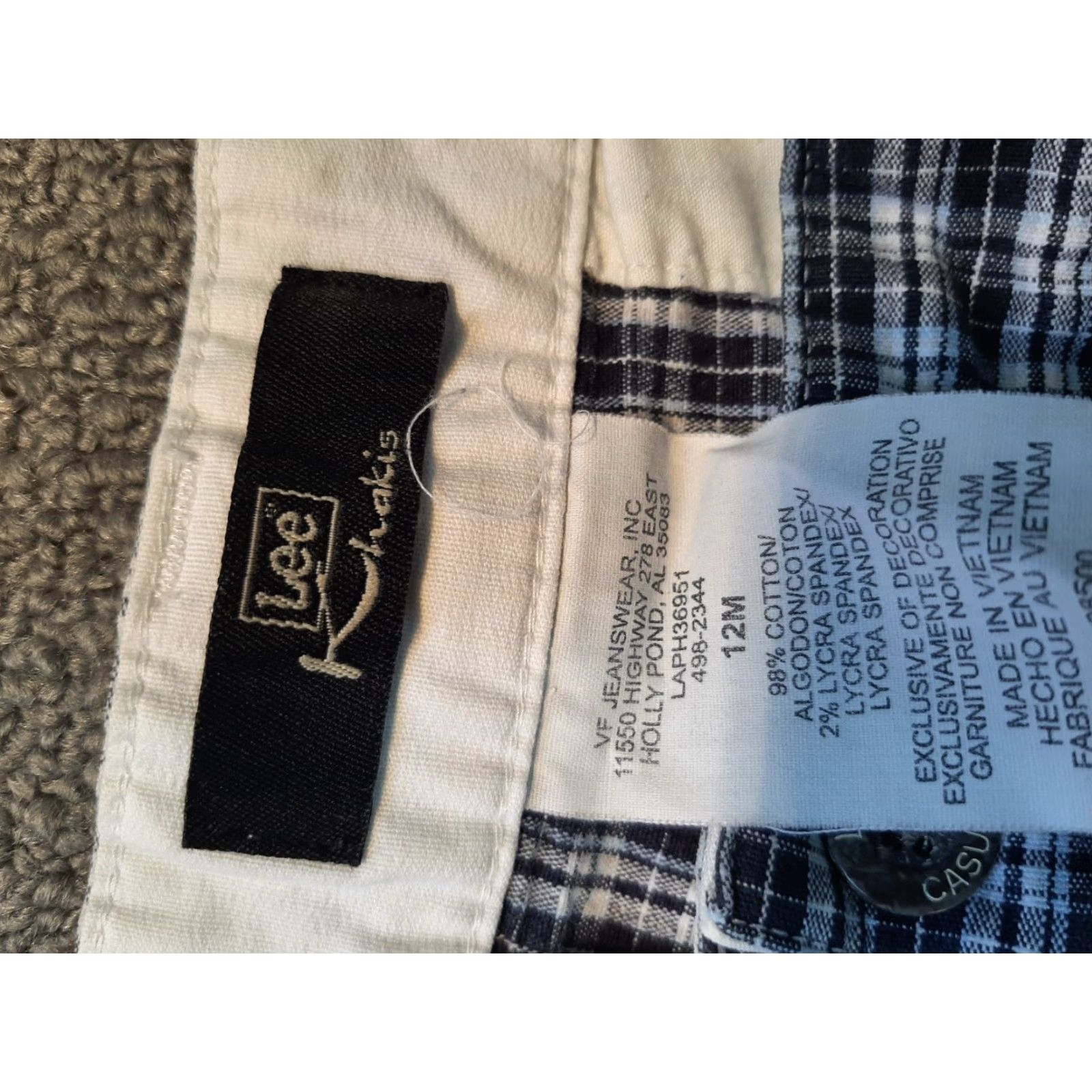 Lee Lee Womens Size 12 Medium Khaki Pants Plaid Size 34" / US 12 / IT 48 - 3 Thumbnail