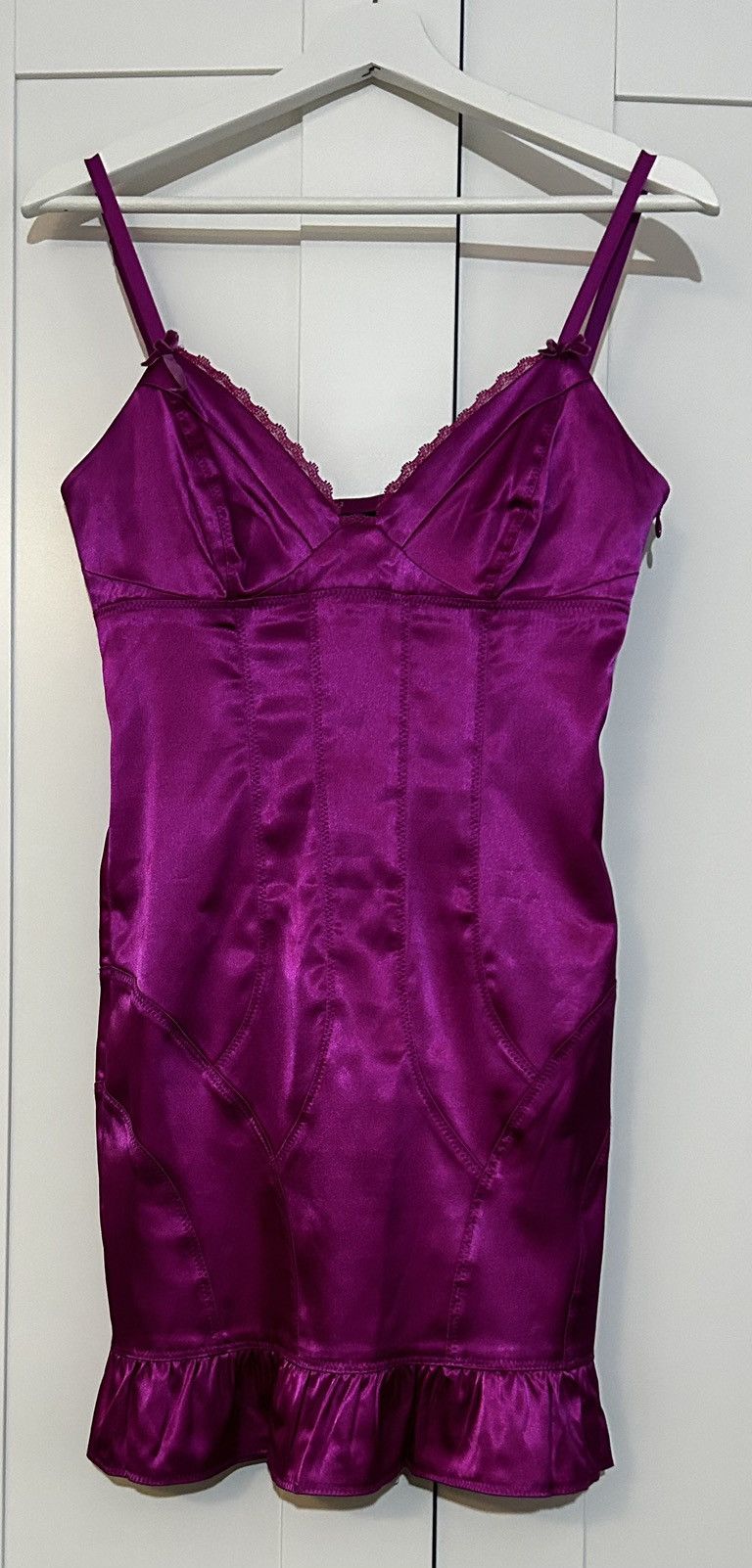 Guess GUESS fuchsia satin like mini dress Size S / US 4 / IT 40 - 1 Thumbnail