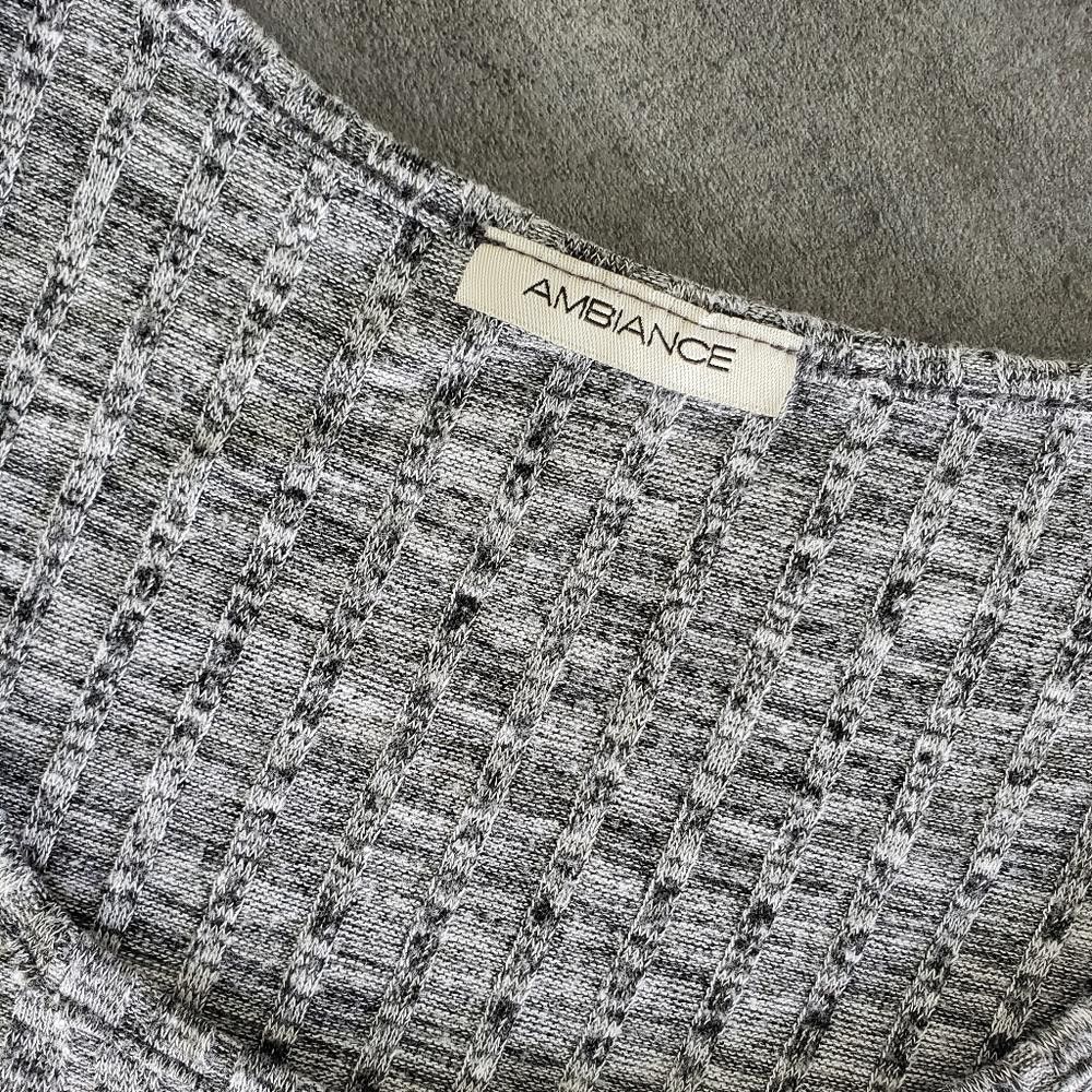 Designer Grey Heathered Ambiance Ribbed Mini Size M / US 6-8 / IT 42-44 - 3 Thumbnail