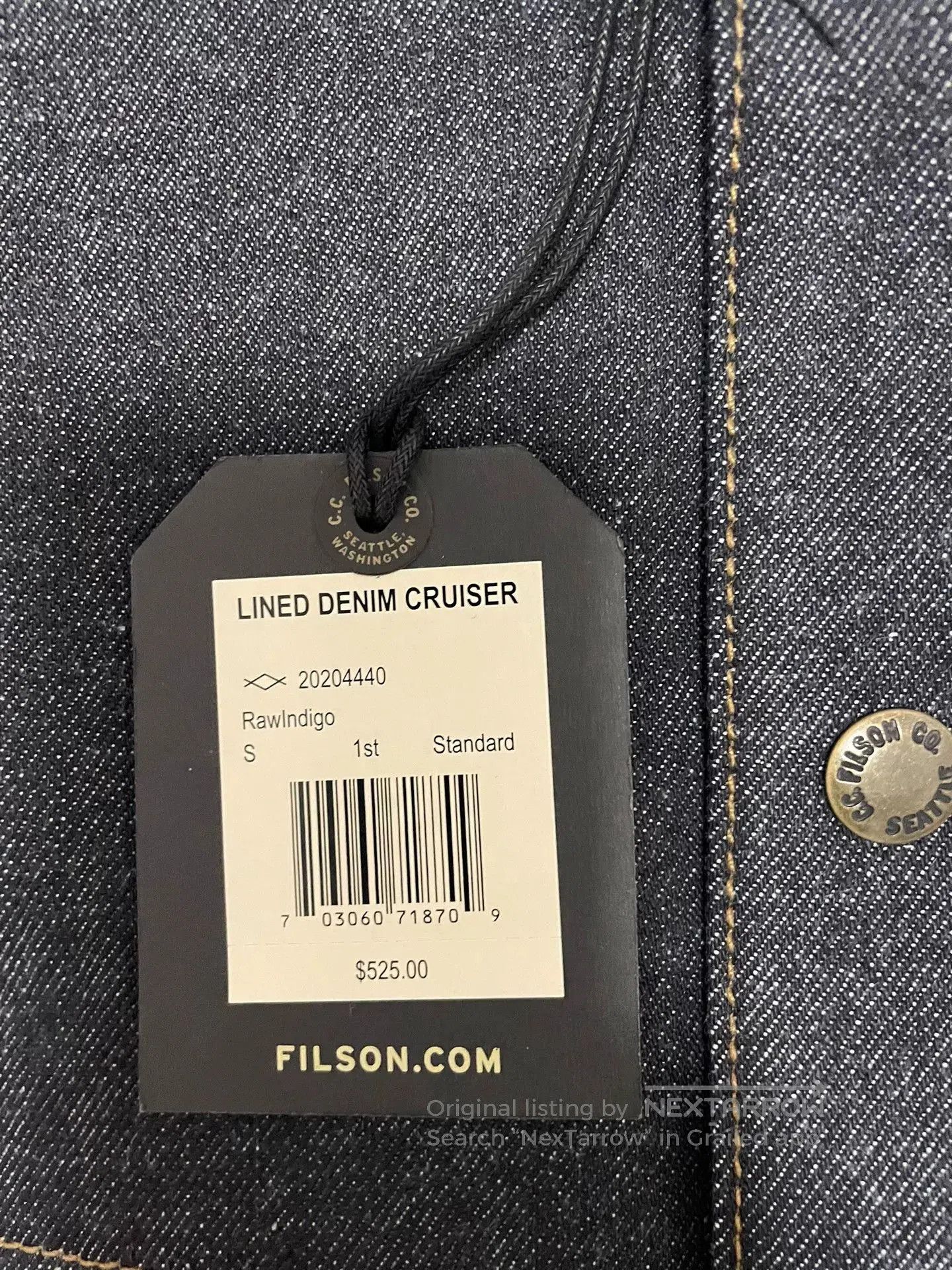 Filson Filson Men's Lined Denim Cruiser. Size US XS / EU 42 / 0 - 5 Thumbnail