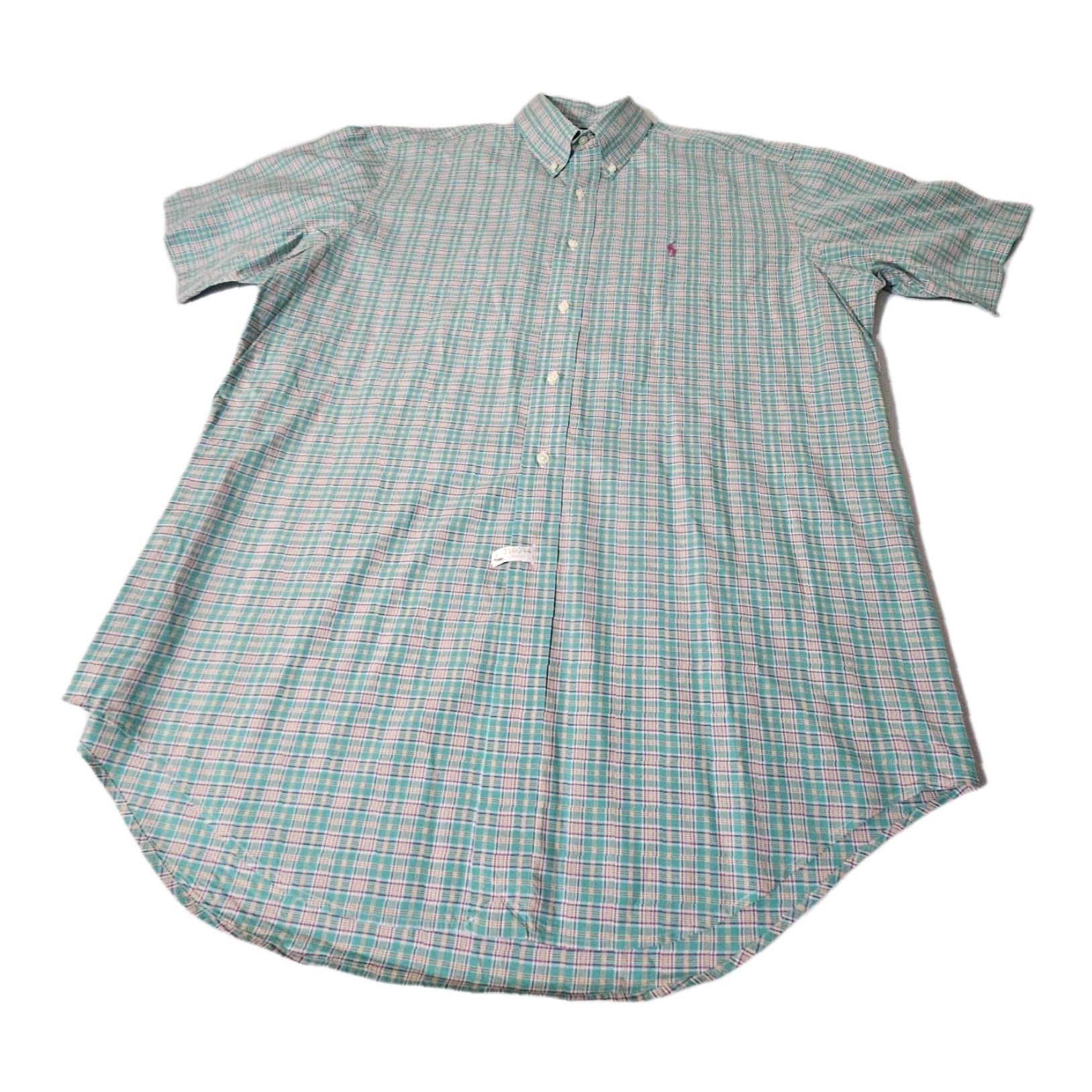 Polo Ralph Lauren VINTAGE Polo Ralph Lauren Green Striped Button-Up Dress Shirt L Men's Large Cotton Oxford Classic Stretch Size 42R - 3 Thumbnail