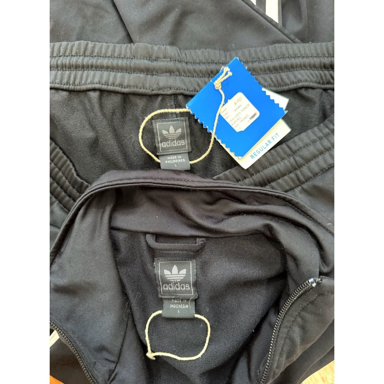 Adidas VINTAGE Adidas Trefoil Firebird Tracksuit Set Black Jacket Pants Adult L Mens Retro Y2K NEW Size US 33 - 3 Thumbnail