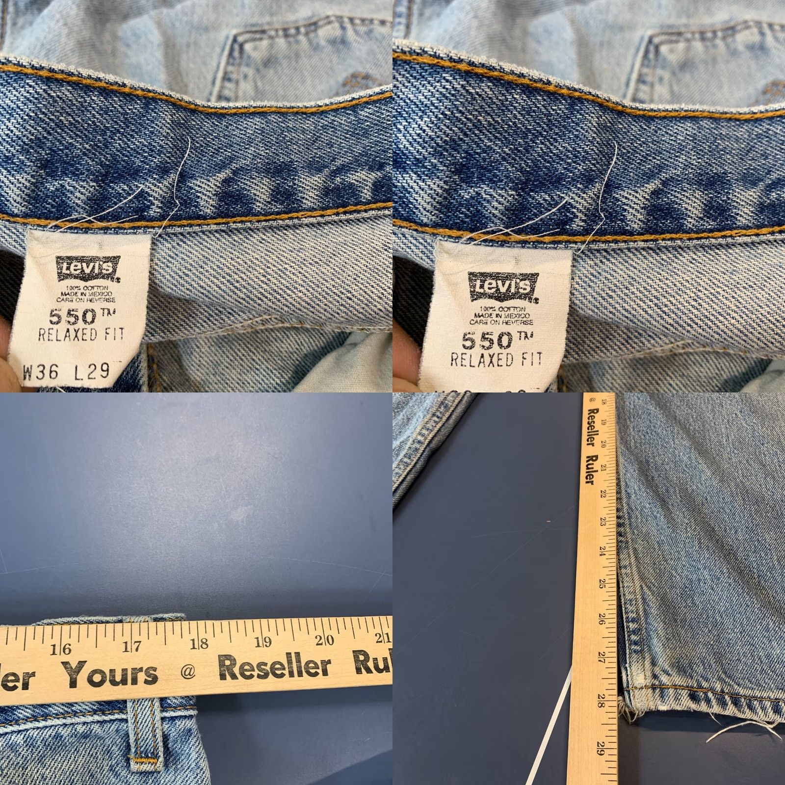 Levi's Vintage 90s Levi'S 550 Denim Blue Jeans Mens Size Fits 35X28.5 Relaxed Straight Size US 35 - 10 Thumbnail
