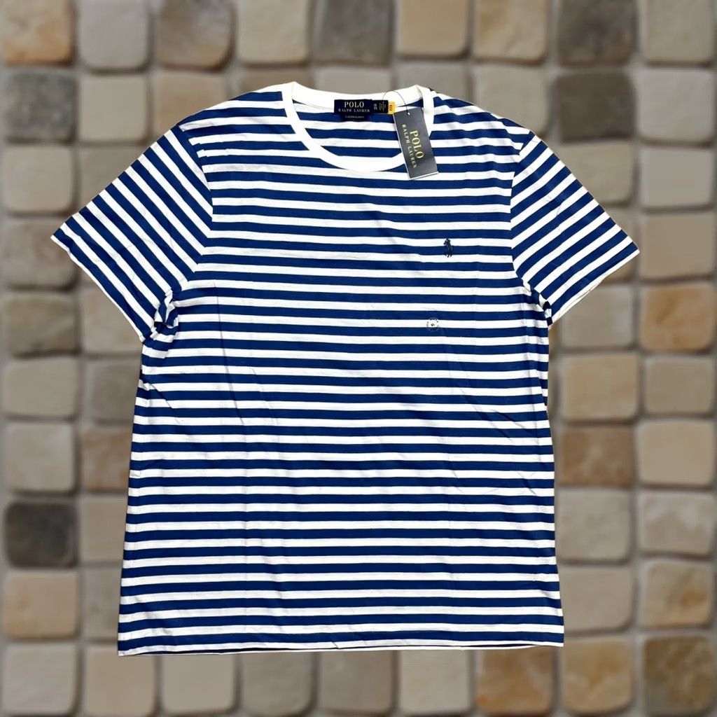 Polo Ralph Lauren Polo Ralph Lauren Striped Short Sleeve Tee Blue Stripes Preppy XL Size US XL / EU 56 / 4 - 1 Thumbnail