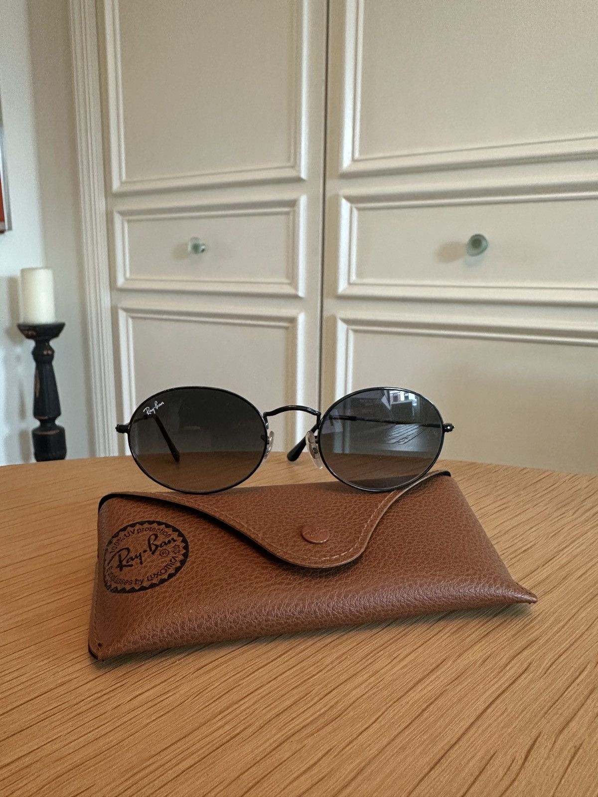 RayBan Never worn blacked out Oval shaped Raybans Size ONE SIZE - 3 Thumbnail