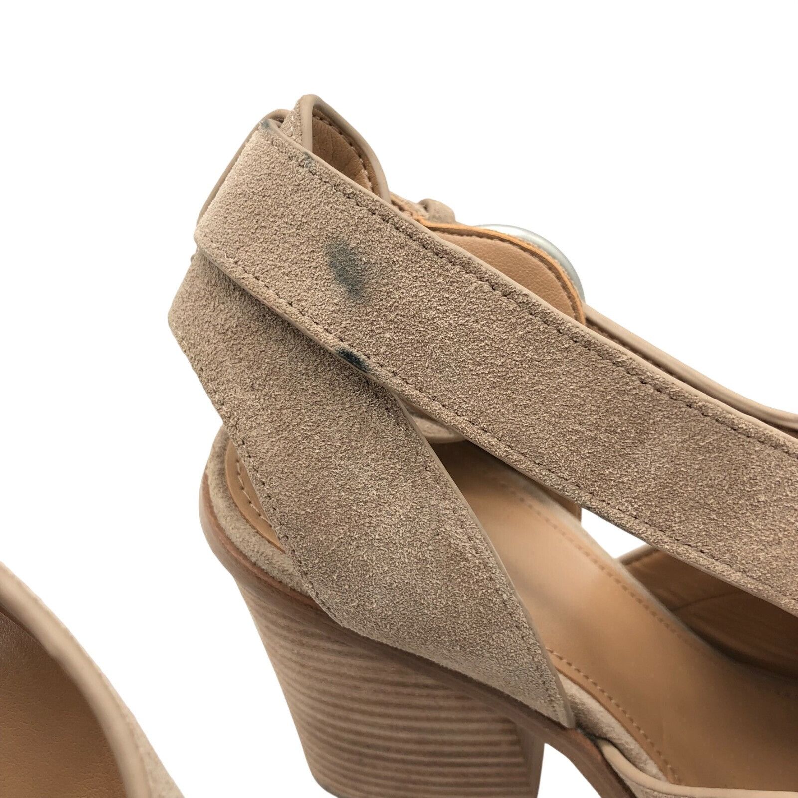 Marc Fisher Marc Fisher Womens Sandals Block Heel Buckle Suede Open Toe Size US 8 / IT 38 - 2 Thumbnail