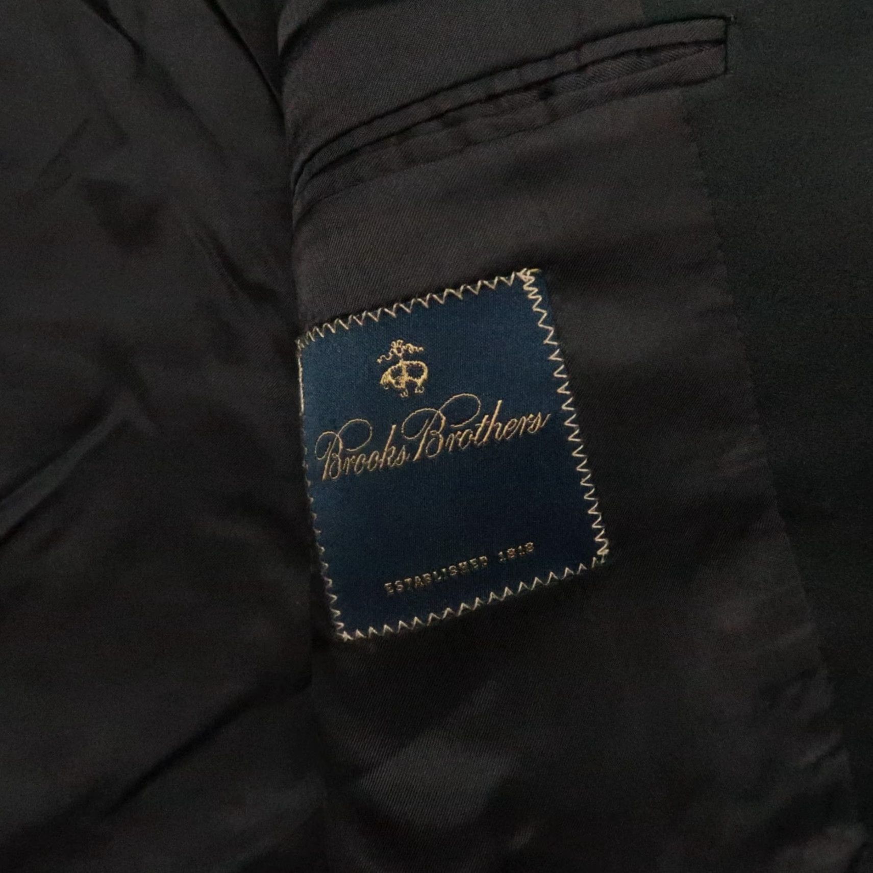 Brooks Brothers Brooks Brothers Blazer Mens 43R Black Tuxedo Wool Sport Coat Jacket Suit Size 46R - 4 Thumbnail