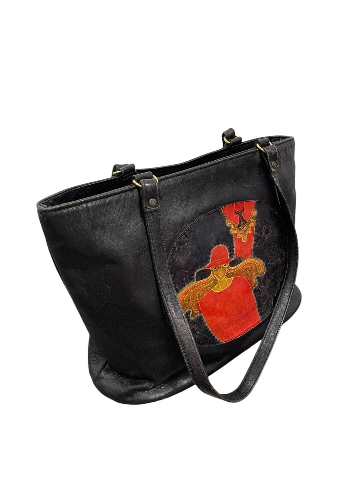 Genuine Leather Full Leather Vtg Unknown Japan Tote Shoulder Bag 1🟩0 Size ONE SIZE - 5 Thumbnail