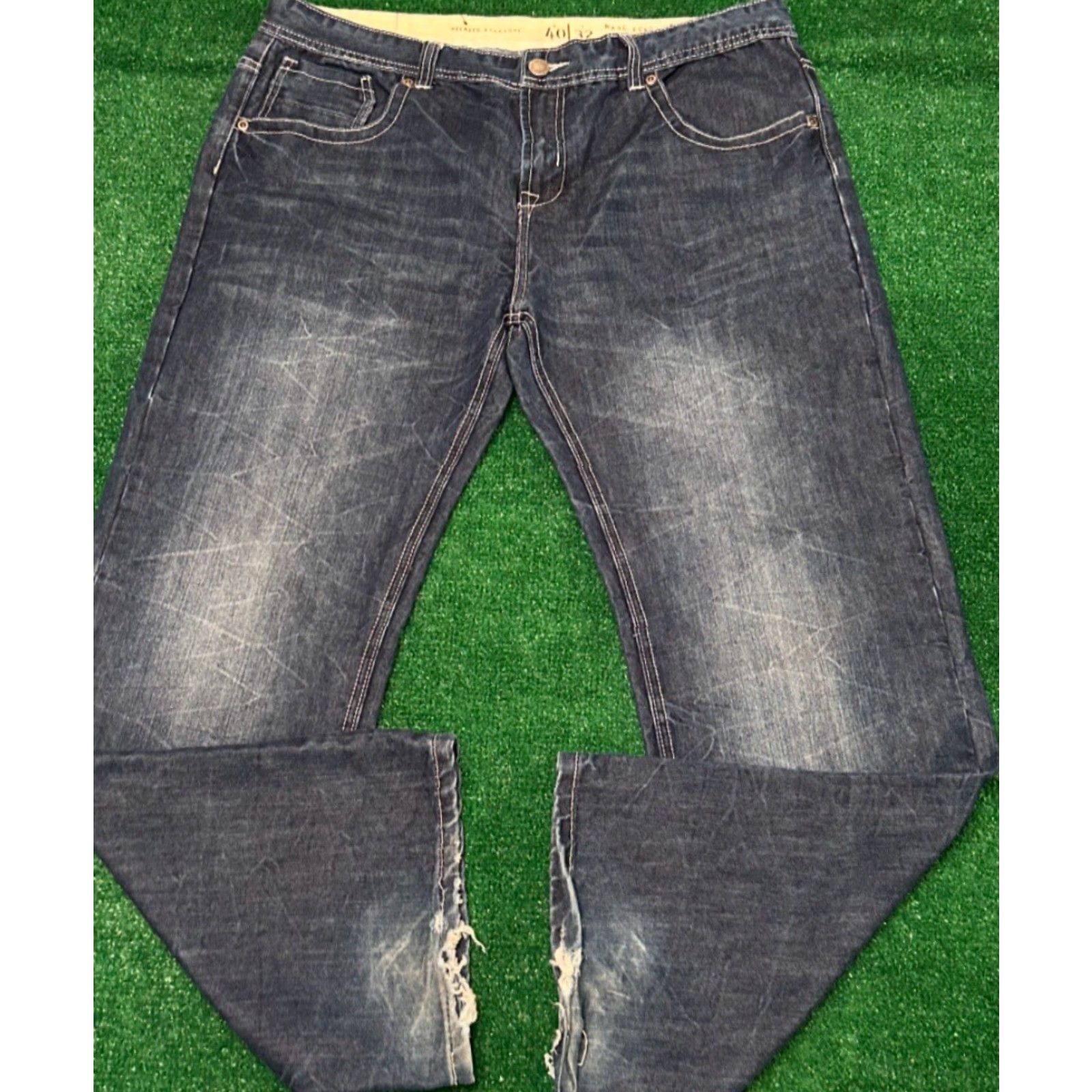 Marcs VINTAGE Marc Ecko Baggy Skater Grunge Jeans VTG Mens Size 40 Dark Wash 40x32 Jeans Mens Grunge Y2K Hip Hop Punk Skater Ecko Style Straight Size US 40 / EU 56 - 3 Thumbnail