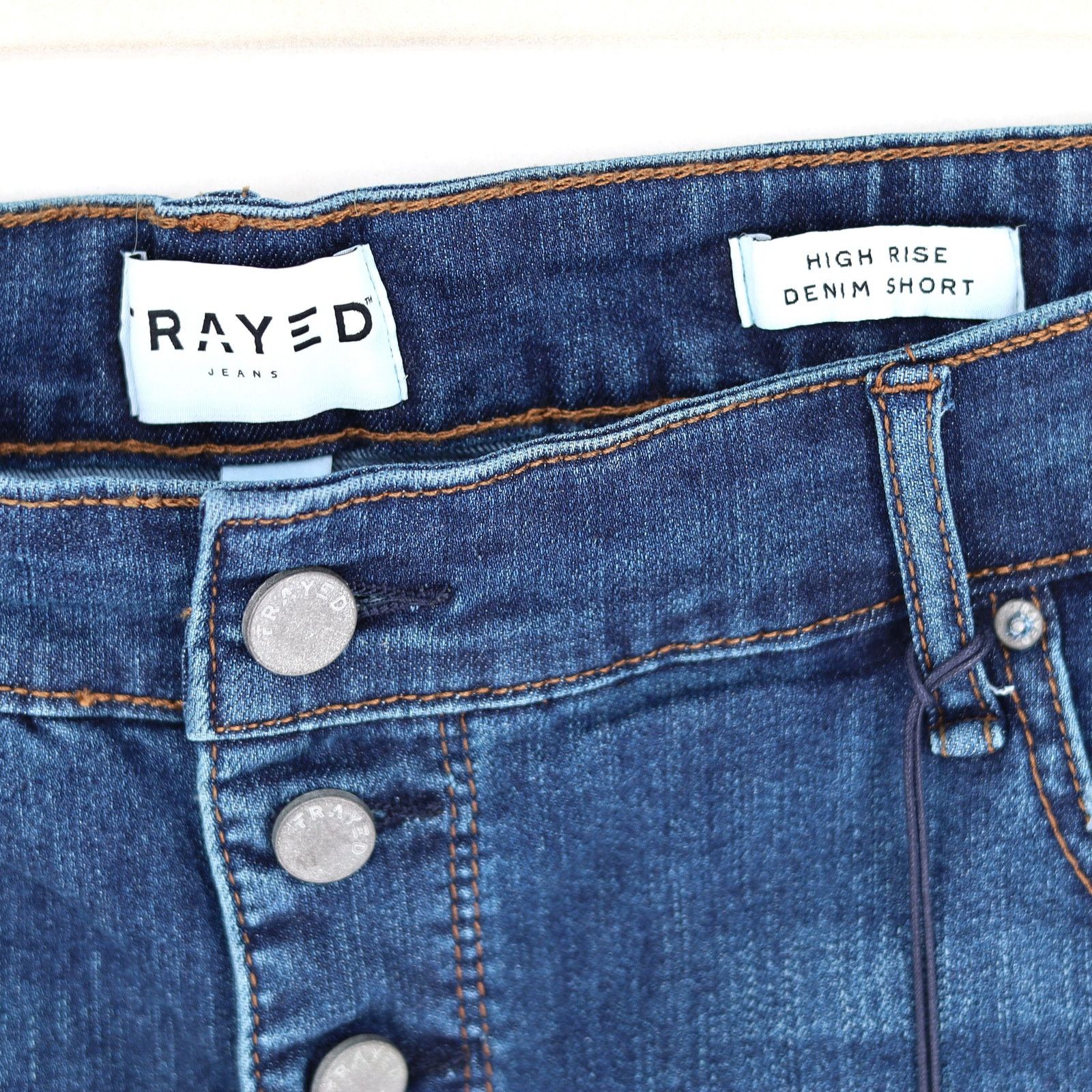 The Unbranded Brand Frayed Women Dark Wash Cut Off High Waist Shorts Size 32 Size 32" / US 10 / IT 46 - 4 Thumbnail