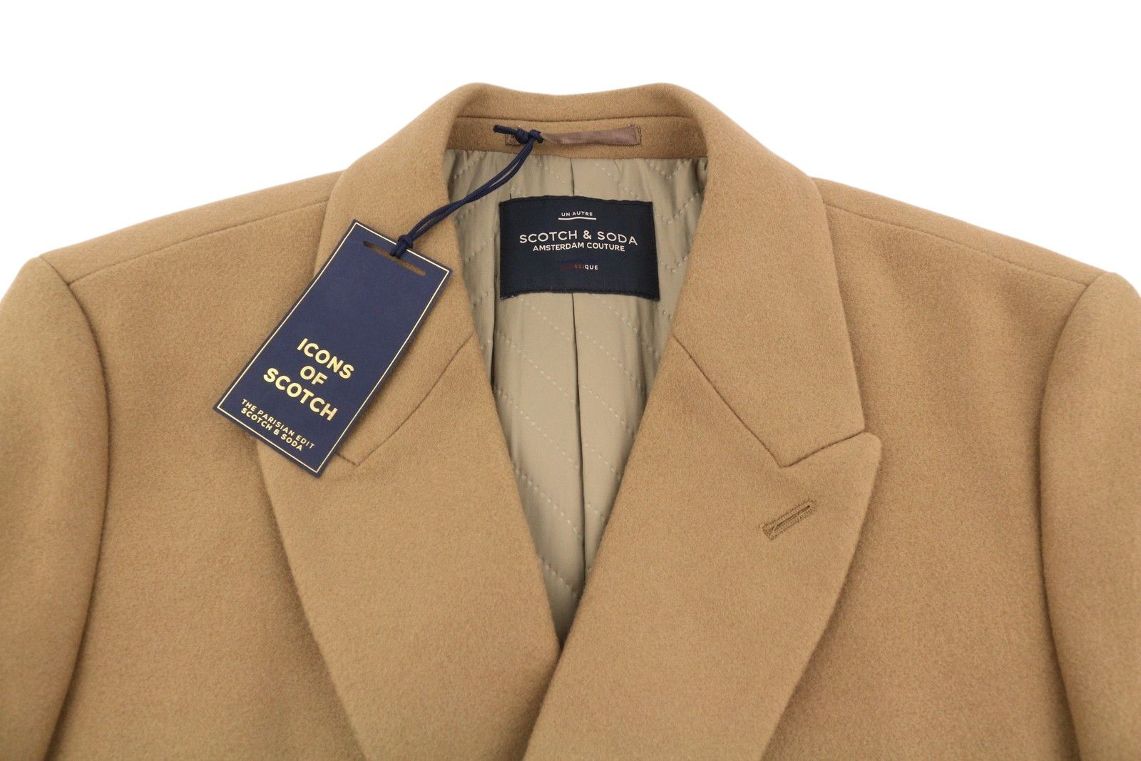 Scotch & Soda M Brown Double Breasted Peak Lapel Coat 88479 Size US M / EU 48-50 / 2 - 5 Thumbnail