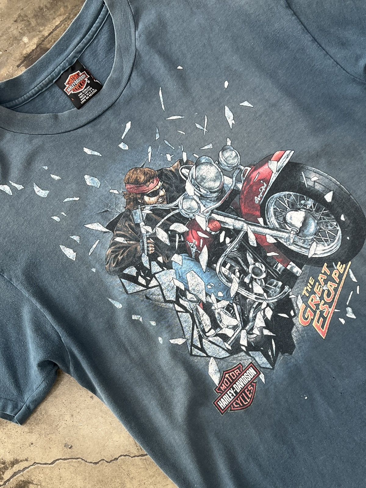 Harley Davidson Vintage Harley Davidson Motorcycle Great Escape Tee Large Size US L / EU 52-54 / 3 - 1 Thumbnail