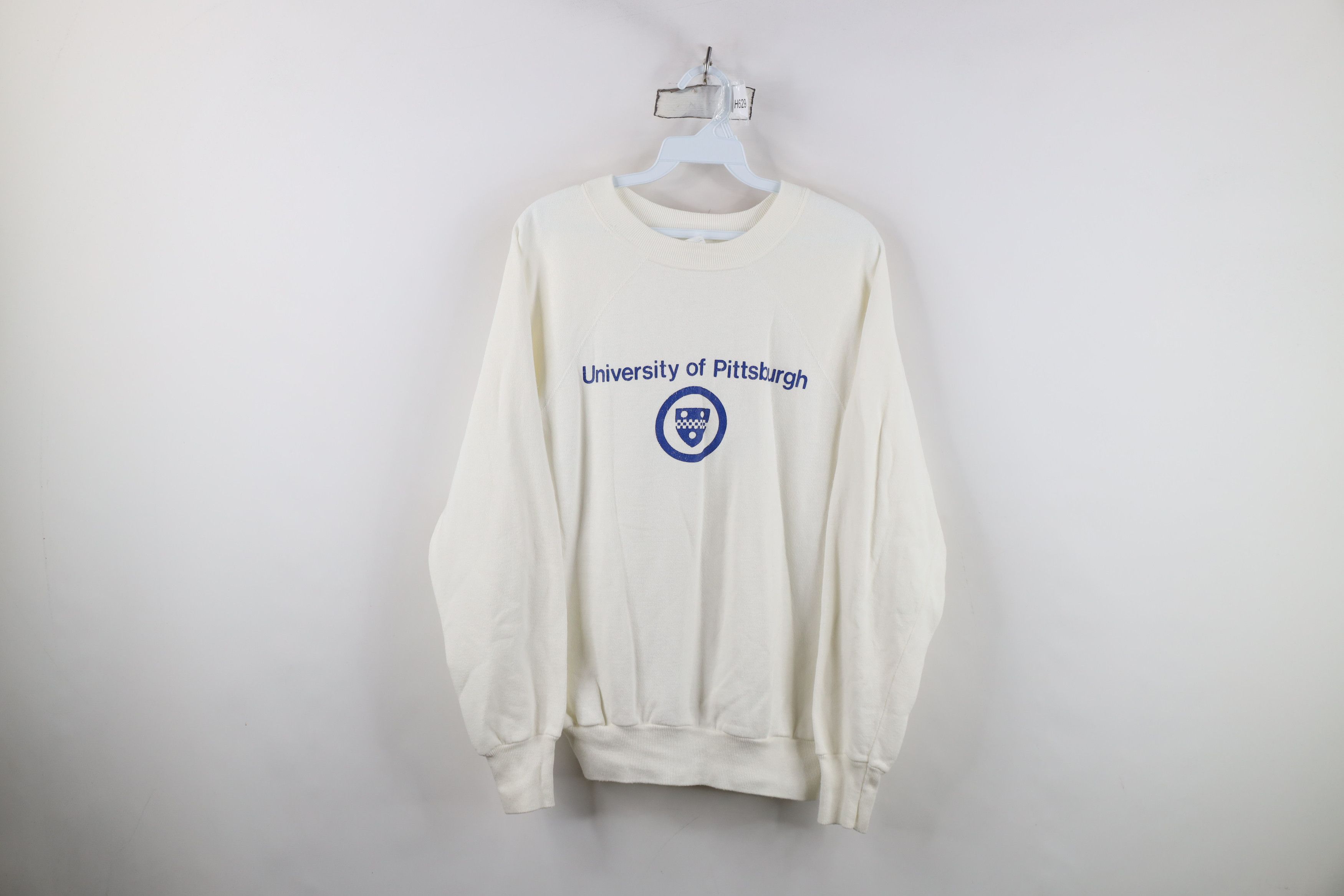 Vintage Vintage 70s University of Pittsburgh Sweatshirt White USA Size L / US 10 / IT 46 - 1 Thumbnail