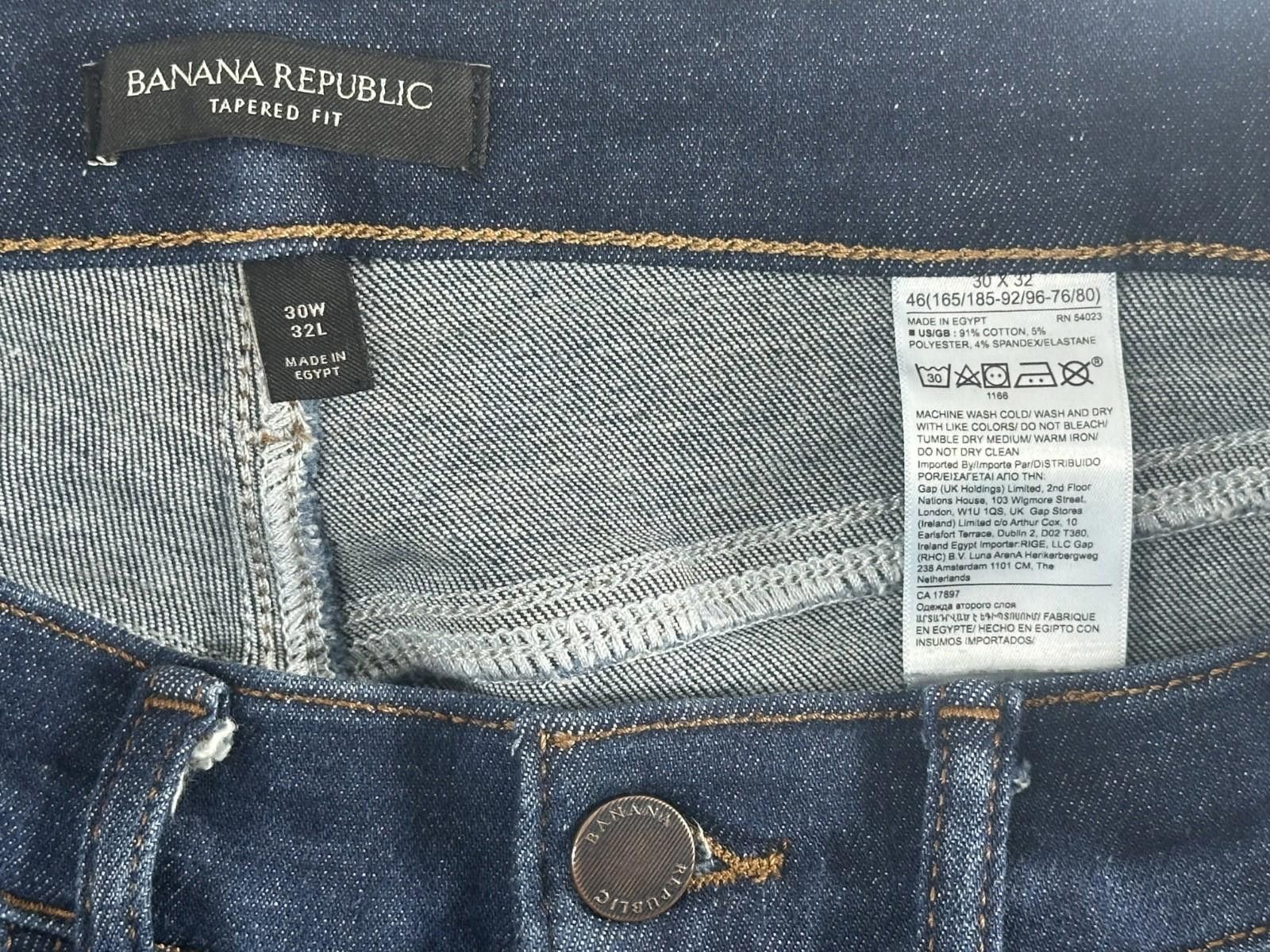 Banana Republic Banana Republic Men's 30/32 Tapered Fit Denim Blue Jeans Size US 30 / EU 46 - 6 Thumbnail