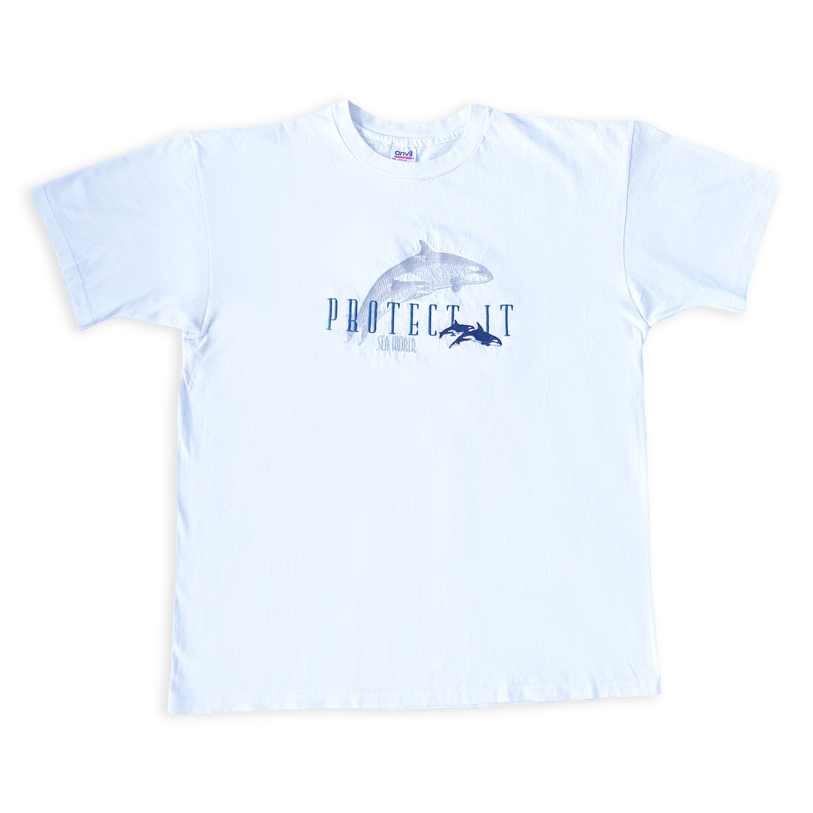 Vintage Vintage 80s 90s SEA WORLD t shirt Single stitch Protect it Size US XXL / EU 58 / 5 - 2 Thumbnail